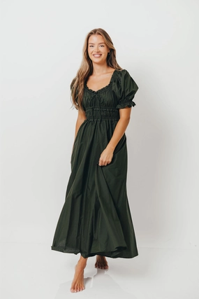 Sydnee Cotton Maxi Dress in Evergreen - Bump Friendly - Restocking in Nov Special-Edition