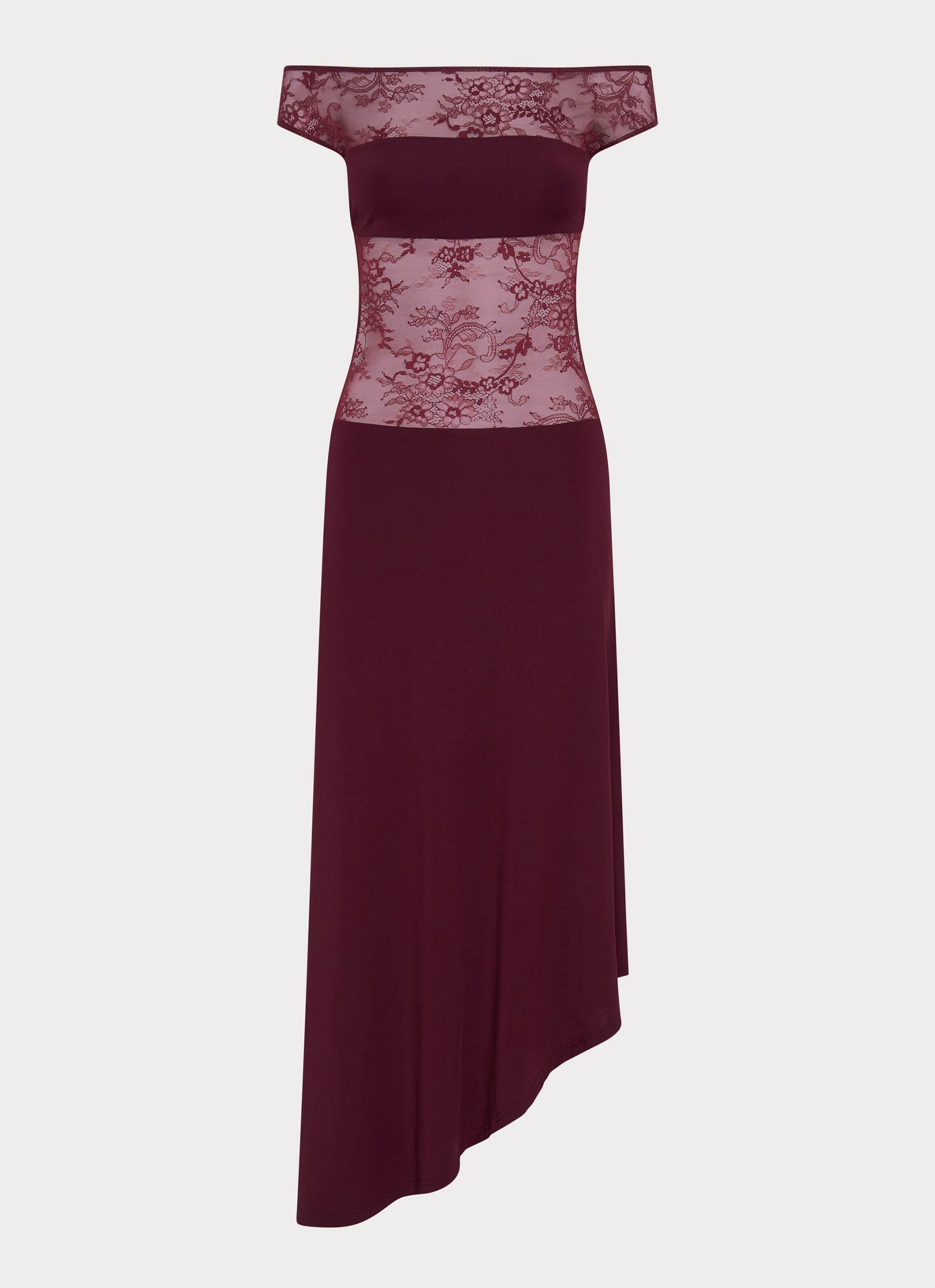 Francoise Lace Midi Dress - Burgundy Style Moment