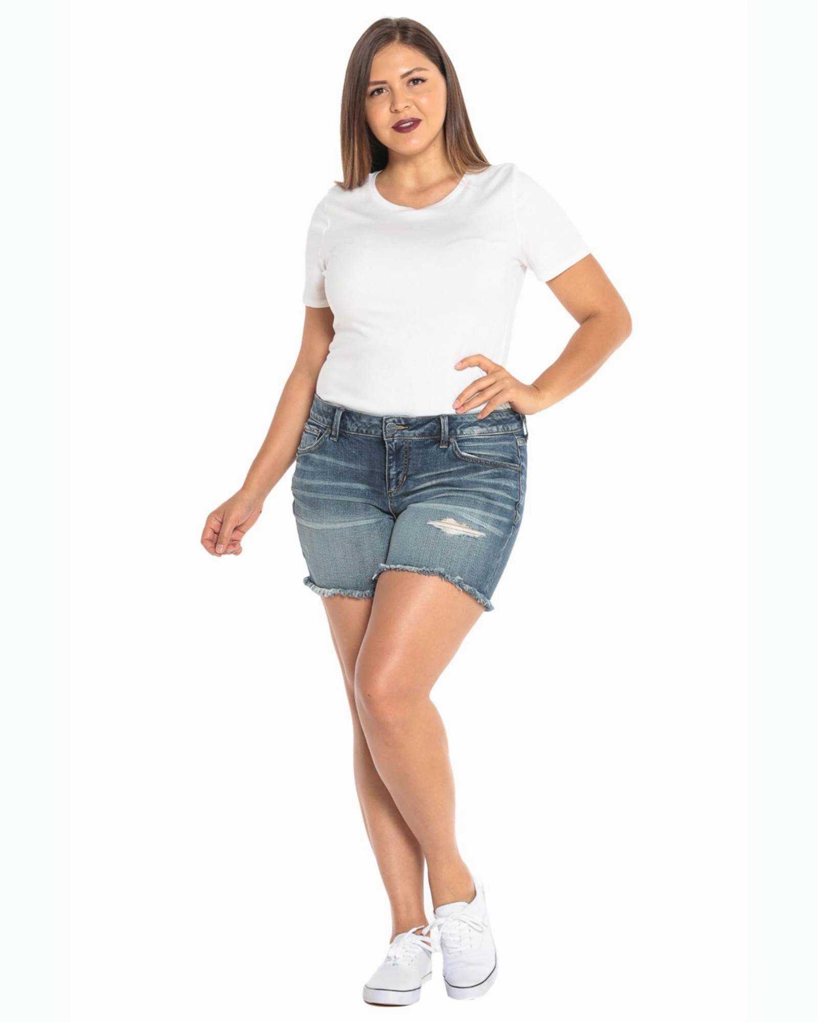 Eco Friendly Date Night Fashion Focus Frayed Hem Denim Shorts - Lara | LARA