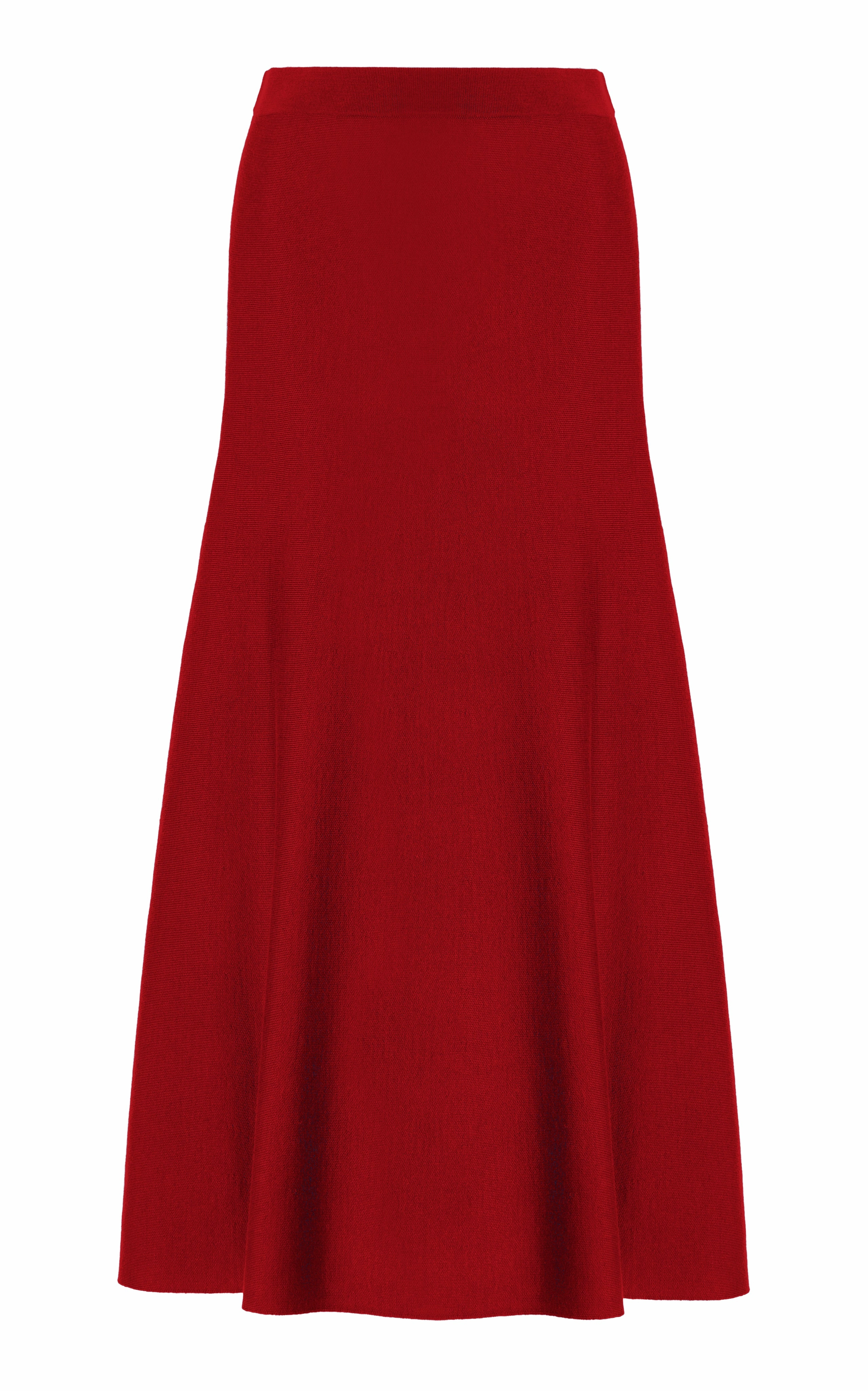 Freddie Knit Midi Skirt in Scarlet Red Merino Wool Cashmere Fresh Outfit