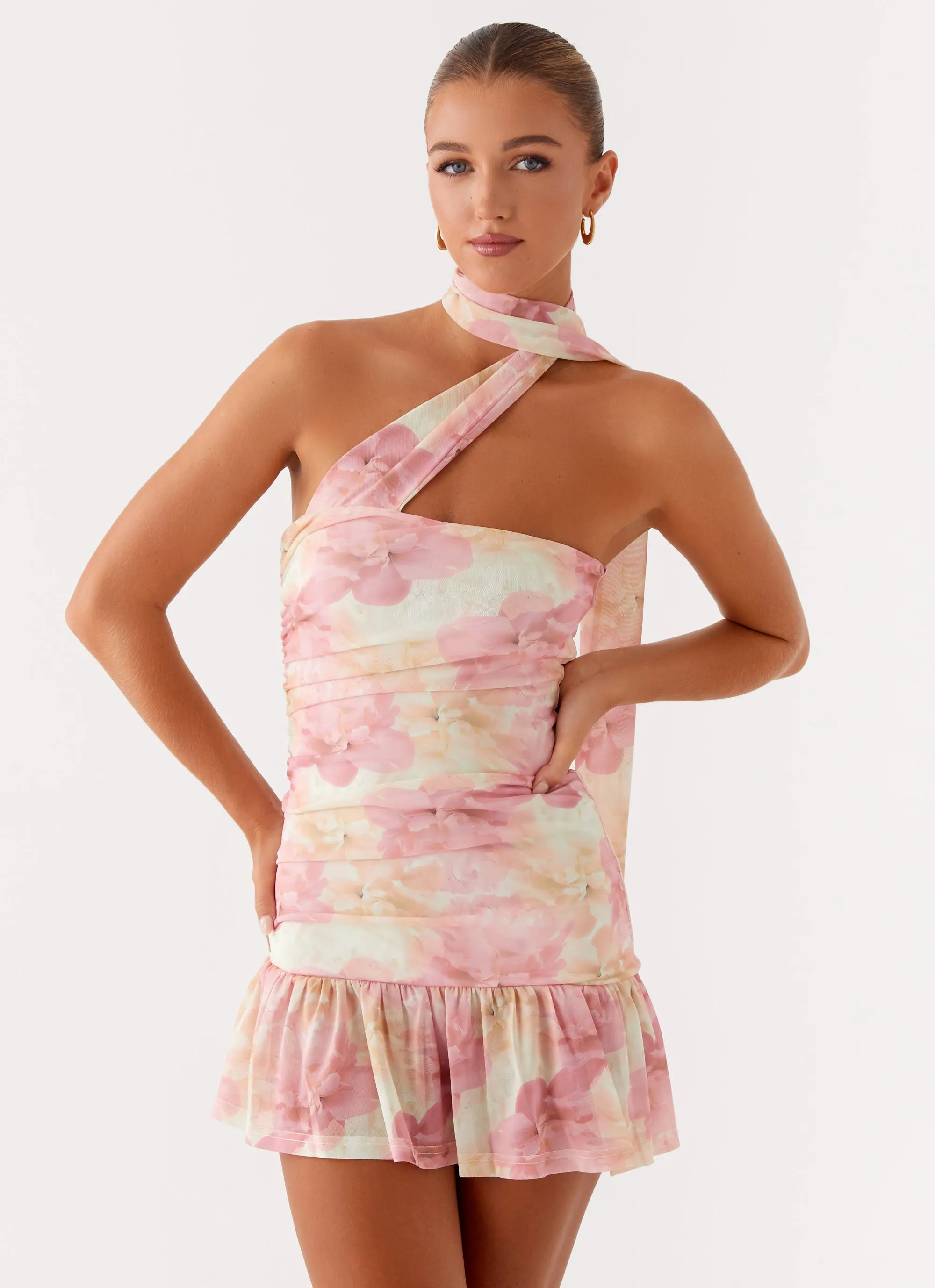 Perfect Length Flared-Hem Fleur Mini Dress - Floral Print