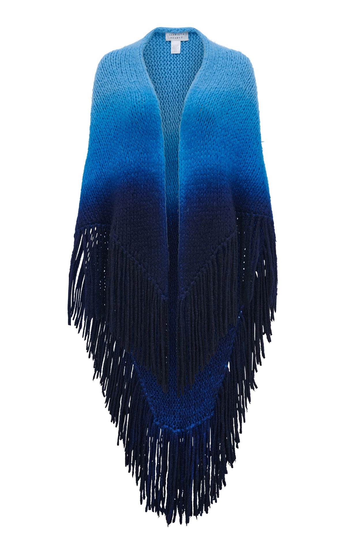 Lauren Knit Wrap in Dip Dye Sky Blue Welfat Cashmere Eco Dyeing Method Street Comforted