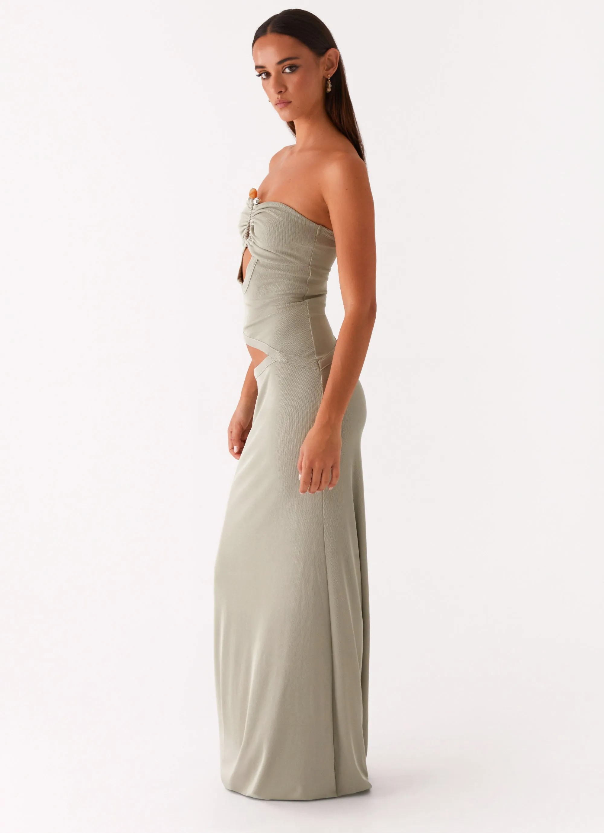 Wild Roses Maxi Dress - Sage Calm Touch