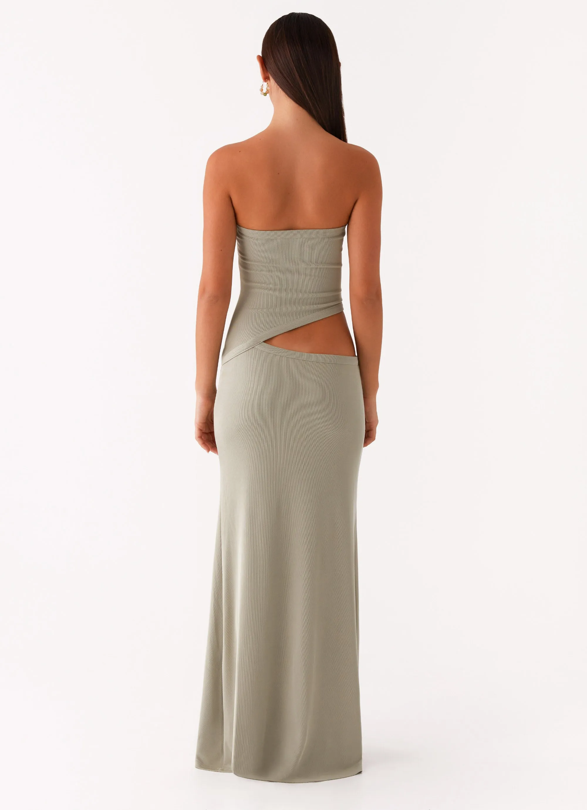 Matte Look Wild Roses Maxi Dress - Sage