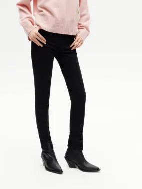 Front Slit Skinny Jeans Brushed Interior