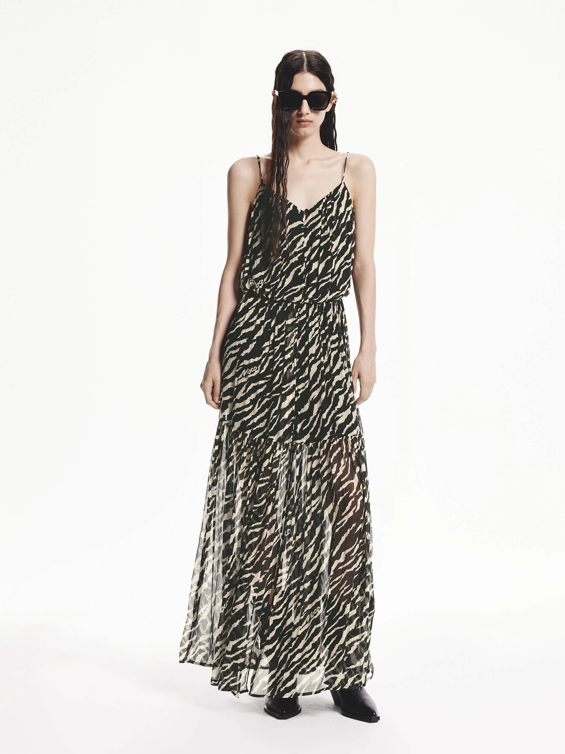 Maxi Tiger Print Cami Dress Cozy and Comfortable