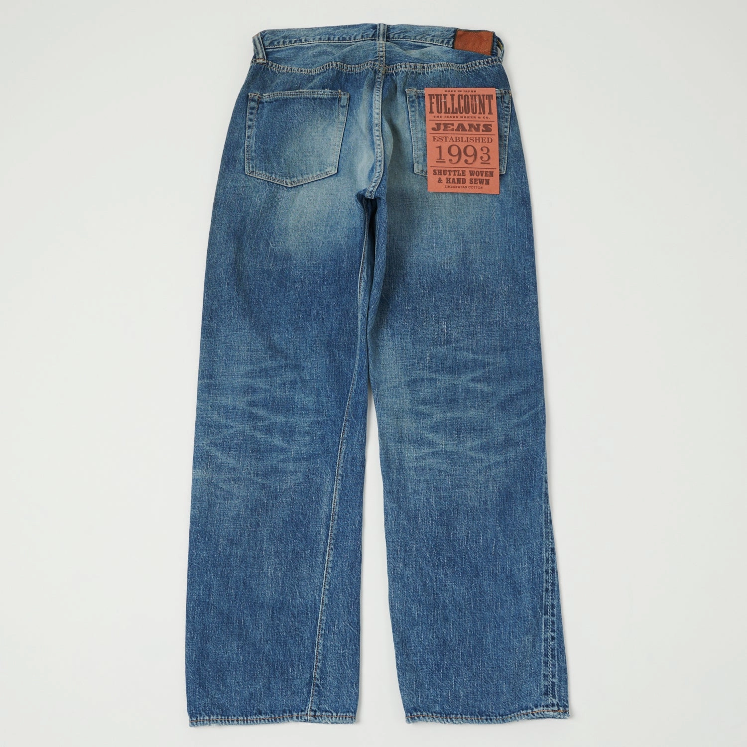 Full Count 0105SS 'Super Smooth' 11.5oz Wide Straight Jean - 'Dartford' Wash Day To Night Music Event Picnic Style