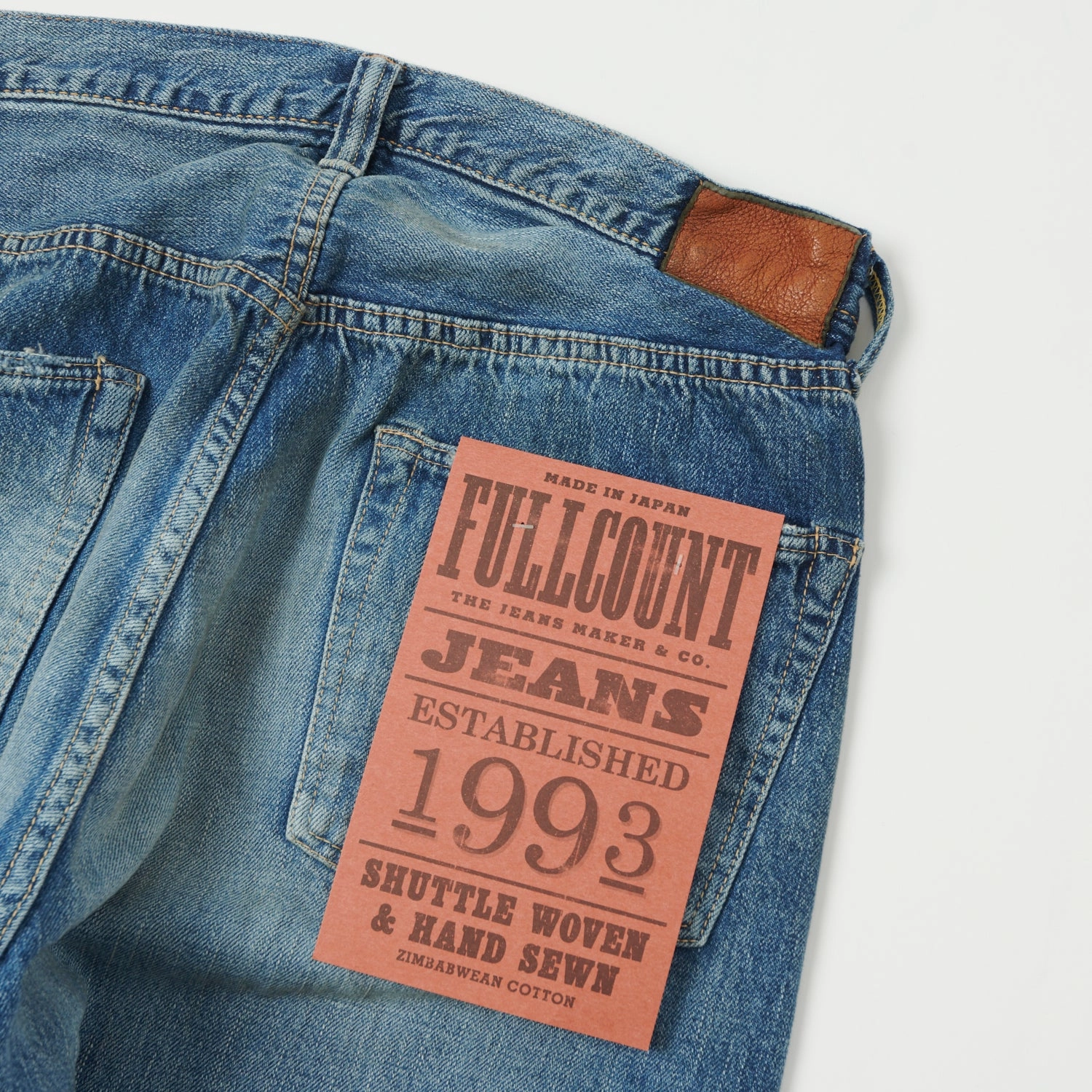 Full Count 0105SS 'Super Smooth' 11.5oz Wide Straight Jean - 'Dartford' Wash Classic Weekend Getaway School Fit