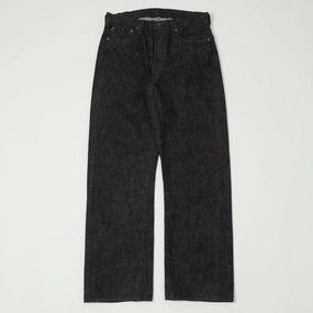 Full Count 1101 13.75oz Loose Straight Jean - Black One Wash Comfortable Design