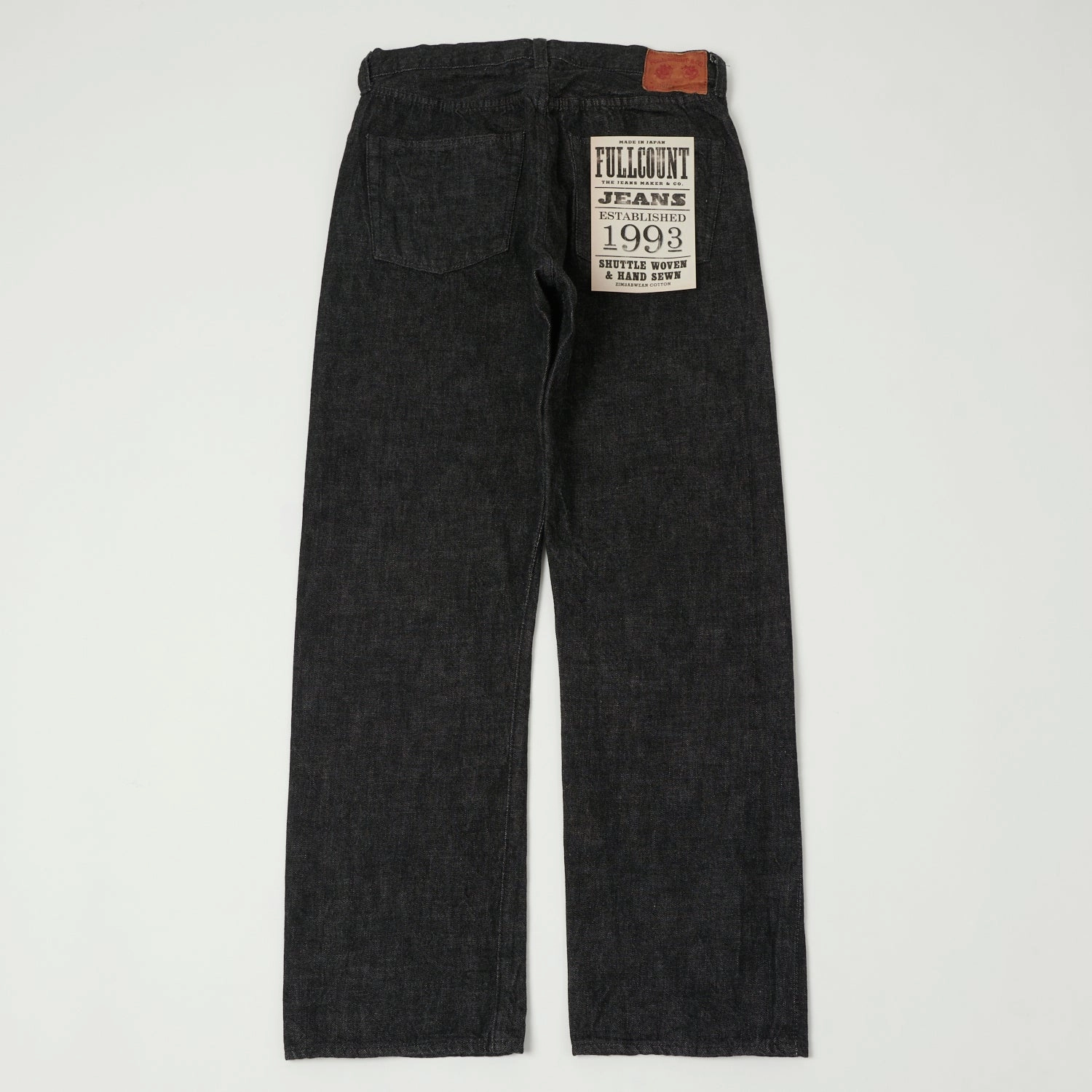 Full Count 1101 13.75oz Loose Straight Jean - Black One Wash Modern Minimalist Creative Look