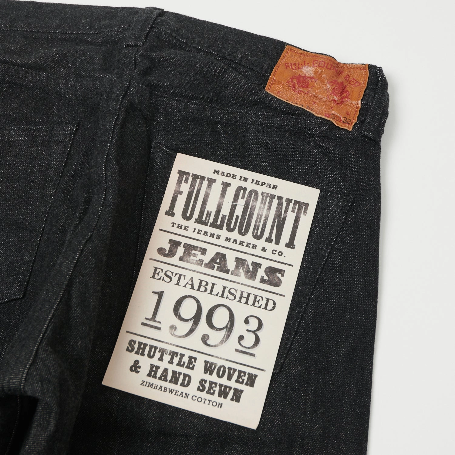 Full Count 1108 13.75oz Regular Straight Jean - Black One Wash No Fade Look Fashionable Touch