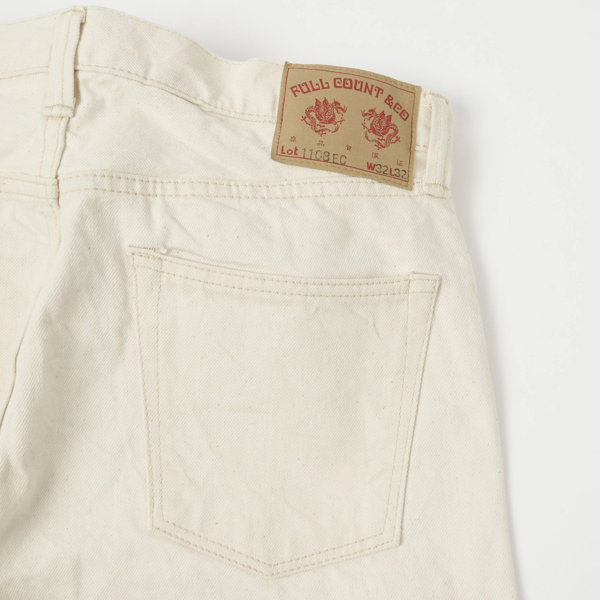 Full Count 1108 13.75oz Regular Straight Jean - Ecru One Wash Fashionable Fit Work Meeting Weekend Style Streetwear Fan