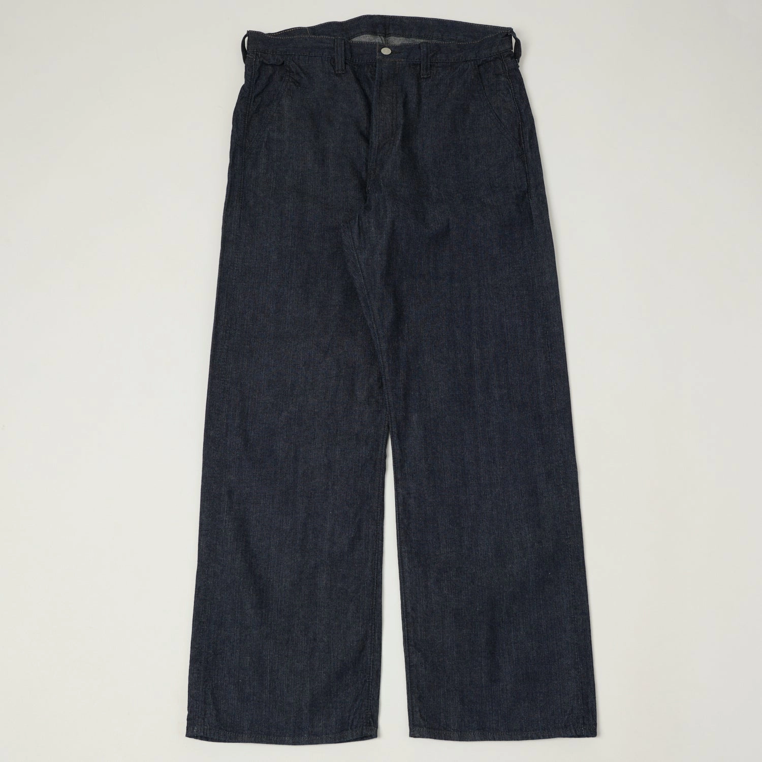 Pre Shrunk Material Rainy Day High Quality Full Count 1121 'Duke II' A.M.Co. Denim Wide Straight Jean - One Wash