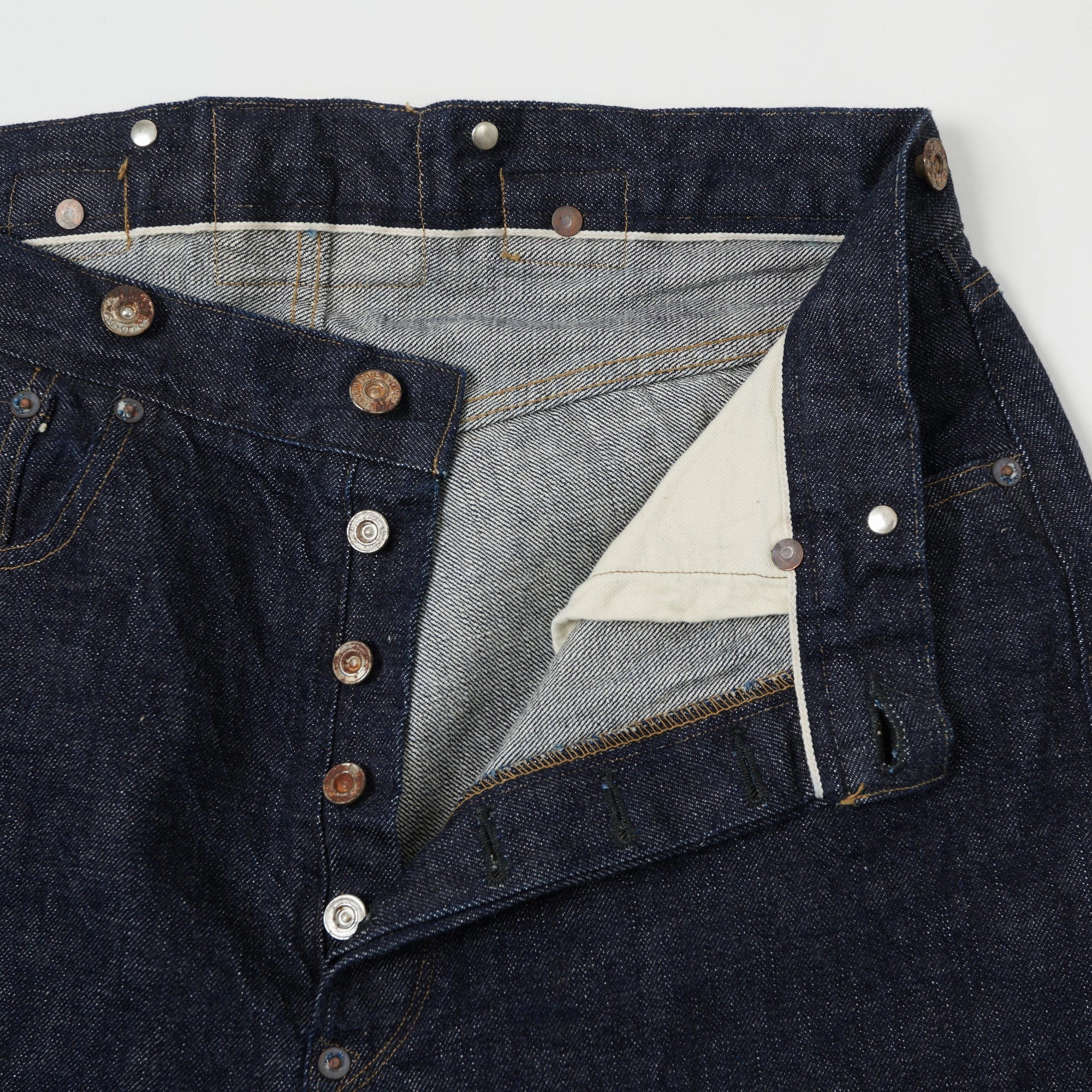 Full Count 1373 'Son Of The Soil' 13.75oz Wide Straight Jean - One Wash Minimalist Styling Neutral Smooth
