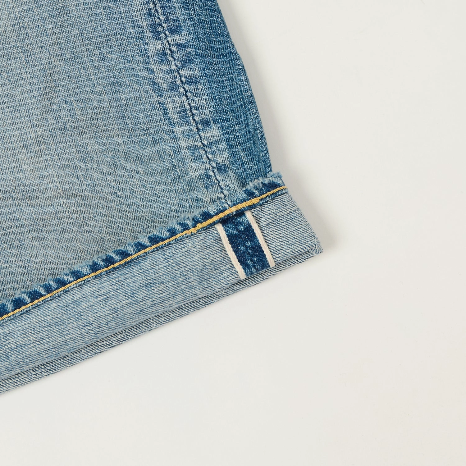 Full Count 1904 Five Pocket Denim Shorts - Dartford Wash Light Wear Slim Waist