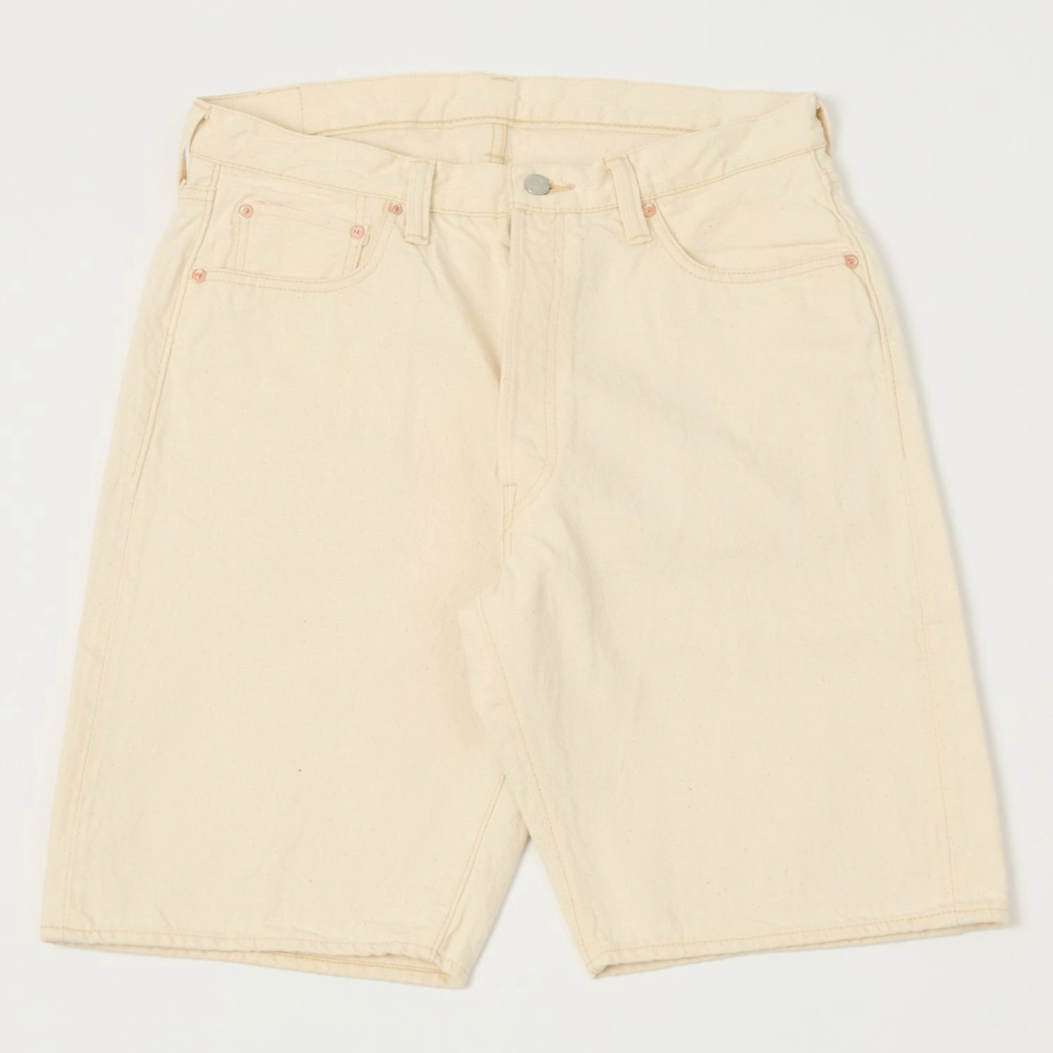 Cool Comfort Full Count 1904 Five Pocket Denim Shorts - Ecru