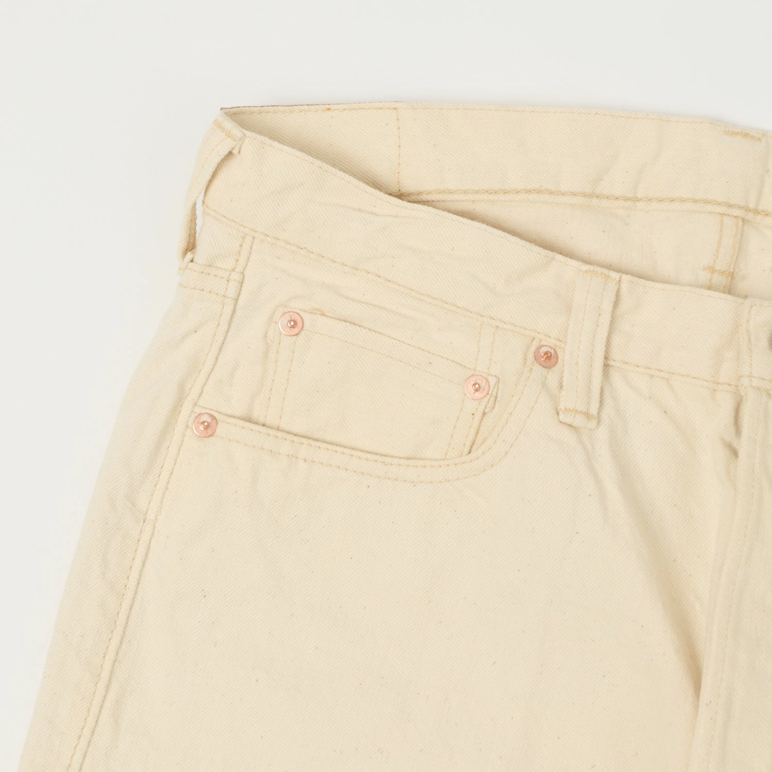 Full Count 1904 Five Pocket Denim Shorts - Ecru Windproof Design