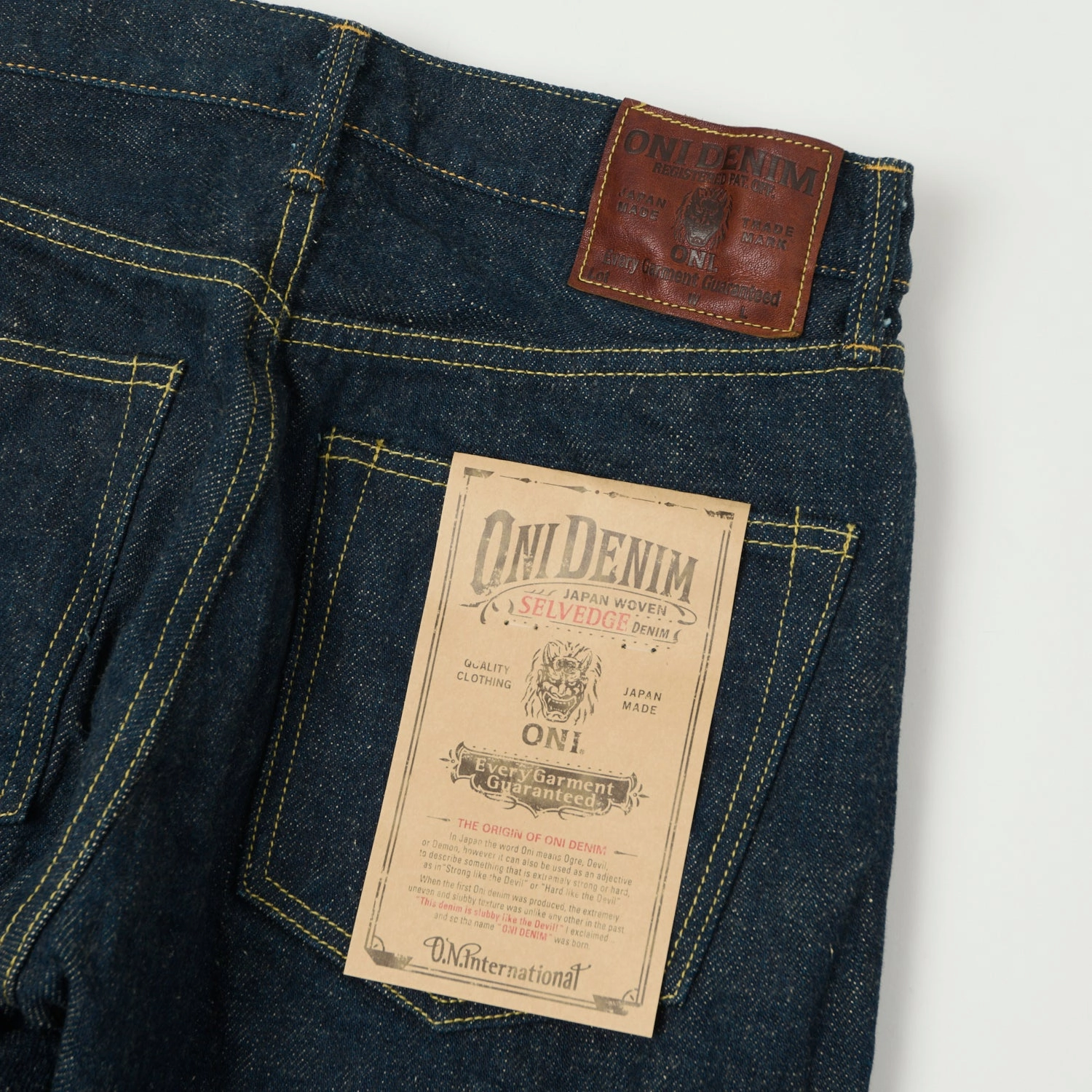 Light Fabric ONI Denim 246ZR-ECRU 'Secret Denim Ecru Weft' 20oz Relaxed Tapered Jean - One Wash