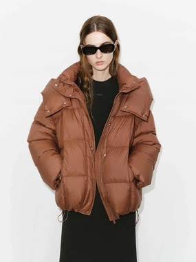 Multi pockets Funnel Neck Puffer Jacket