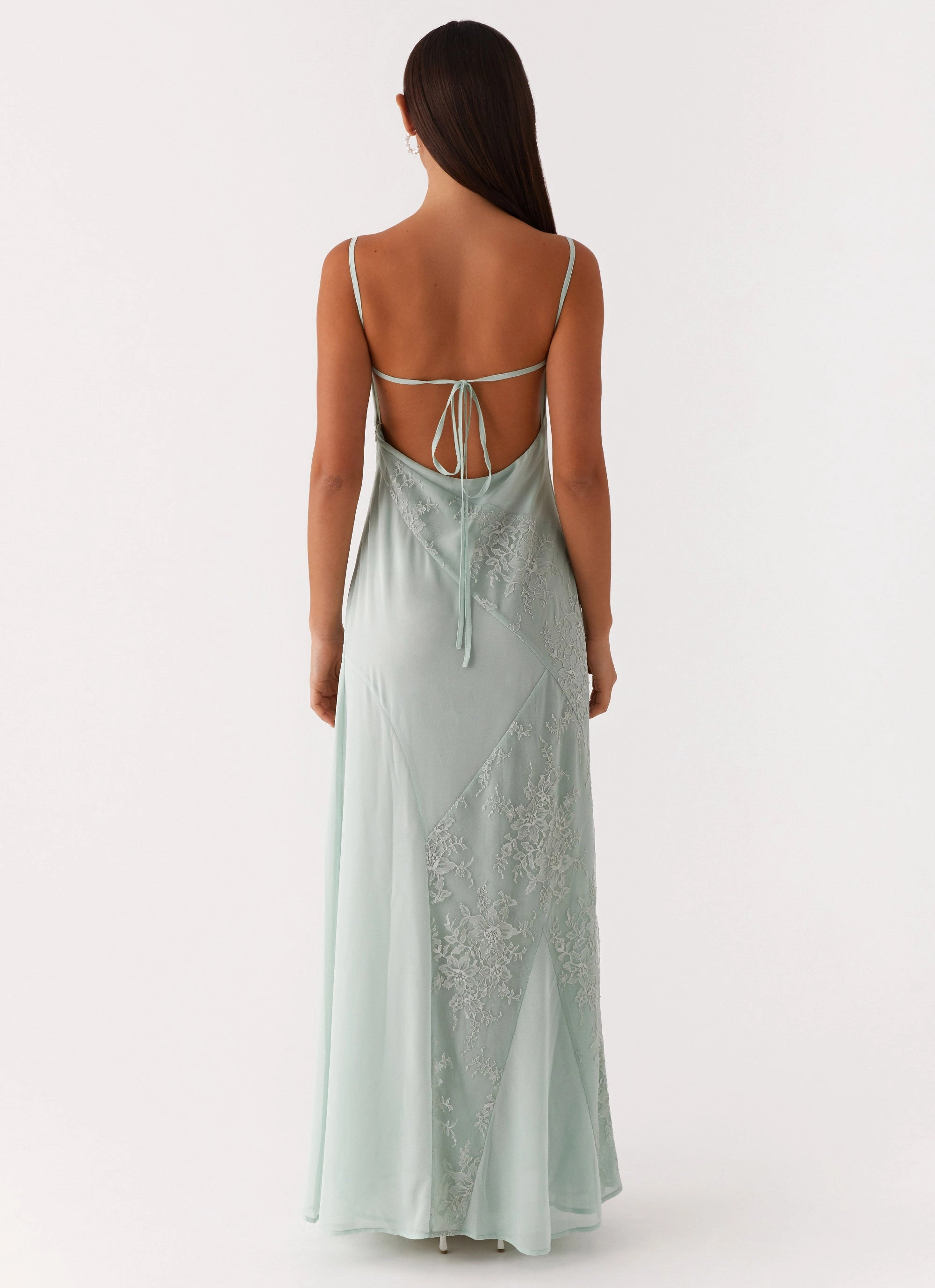 button detail Gabriana Maxi Dress - Sage