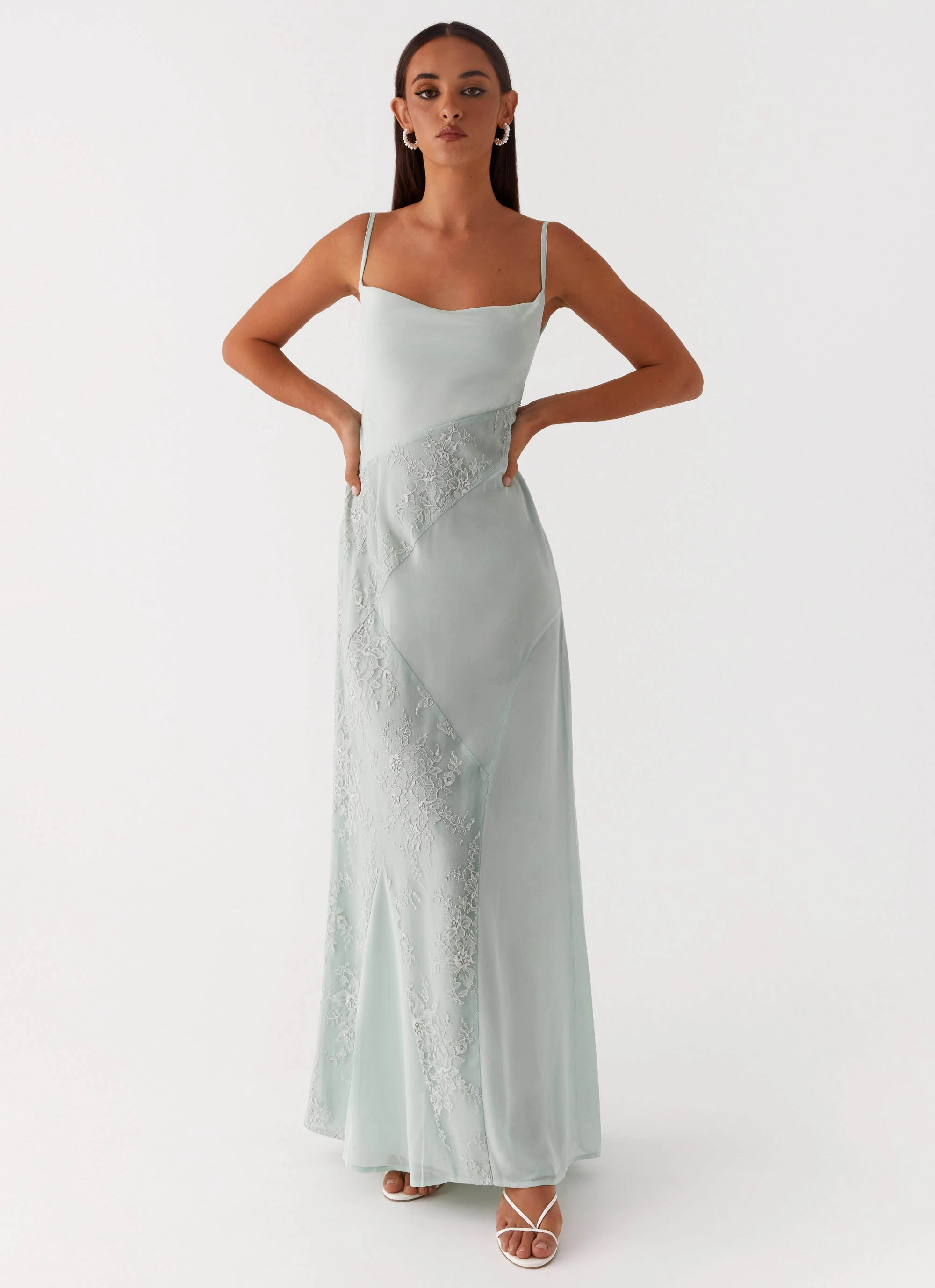 Gabriana Maxi Dress - Sage Tiered-Skirt Clean Base