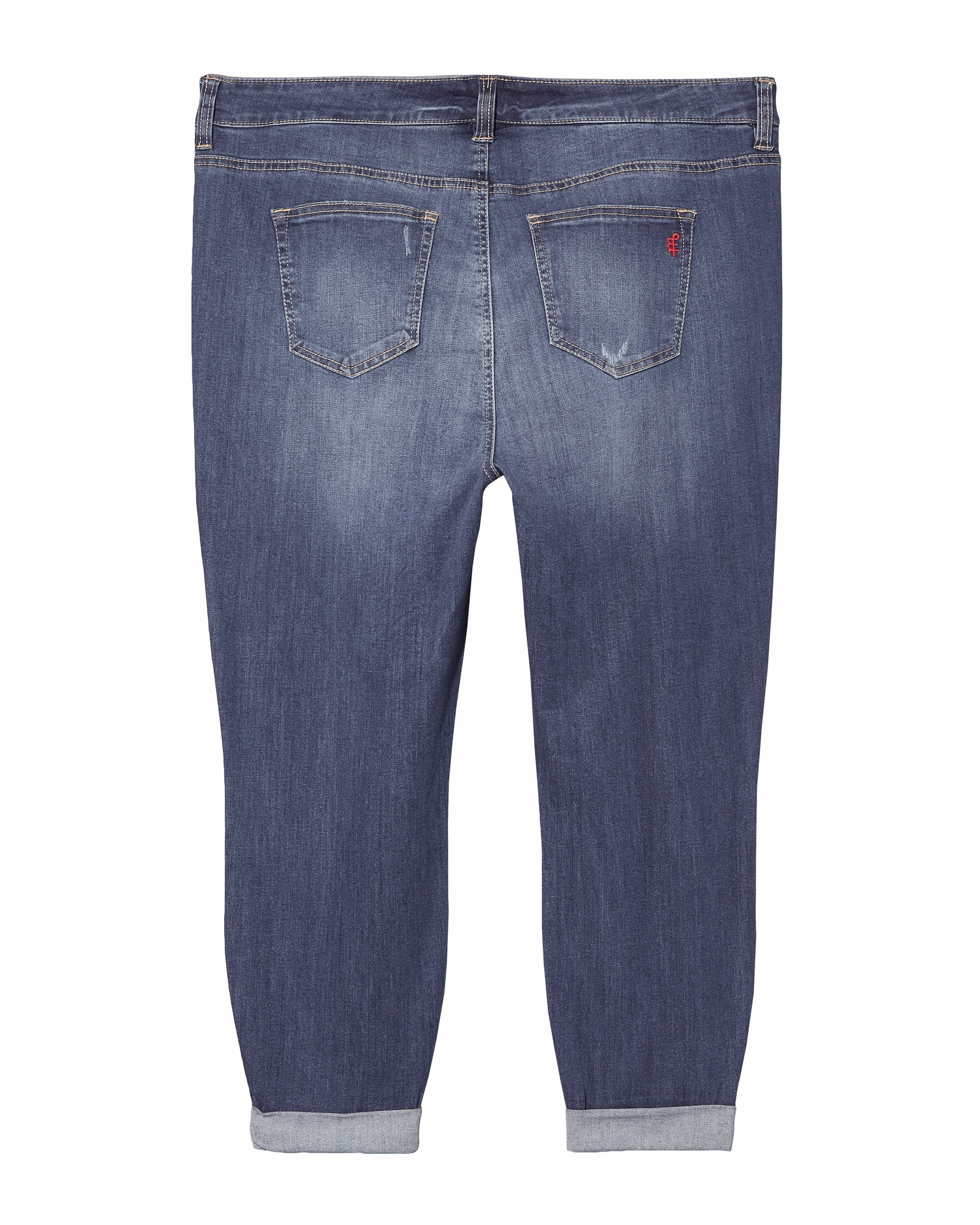 Style Blend Gardner Double Rolled Capri | Medium Wash