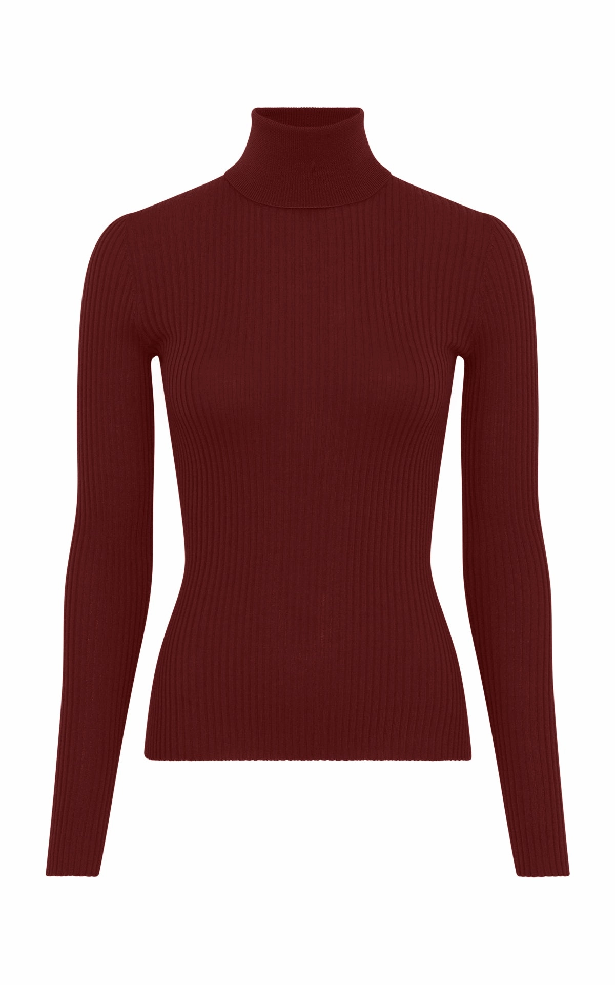 Autumn Layer Double Layer Thermal Peppe Knit Turtleneck in Burnt Sienna Cashmere Silk