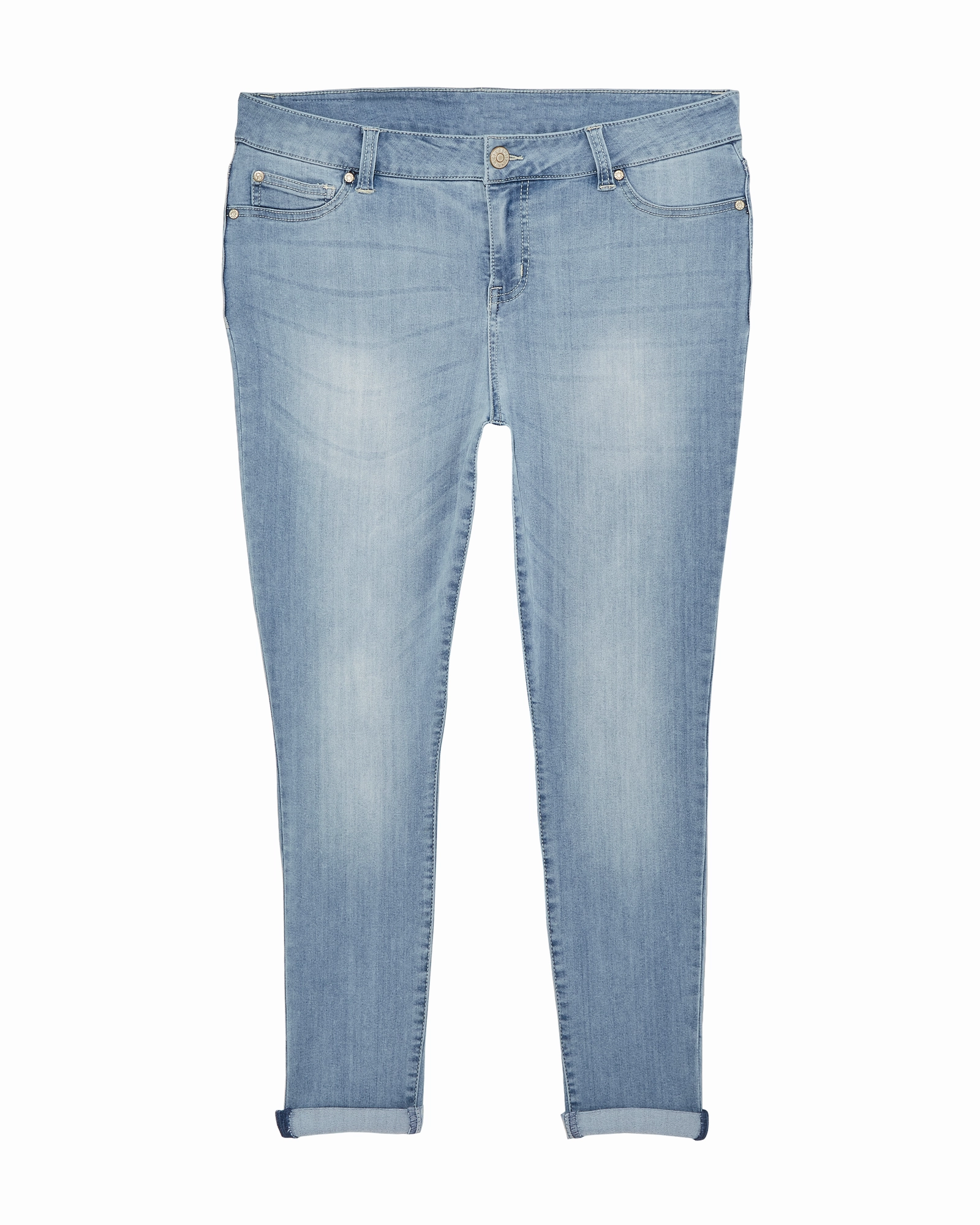 Essential Basics Night Out Bold Look Girona Ankle Skinny with Rolled Hem | Light Wash