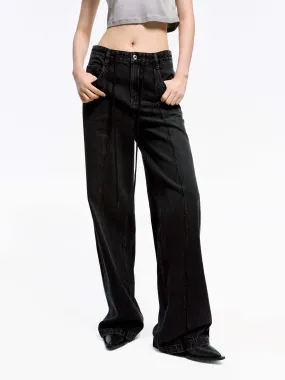 Seams Detail Cotton Jeans Flat Lock Stitching Stylish Essentials