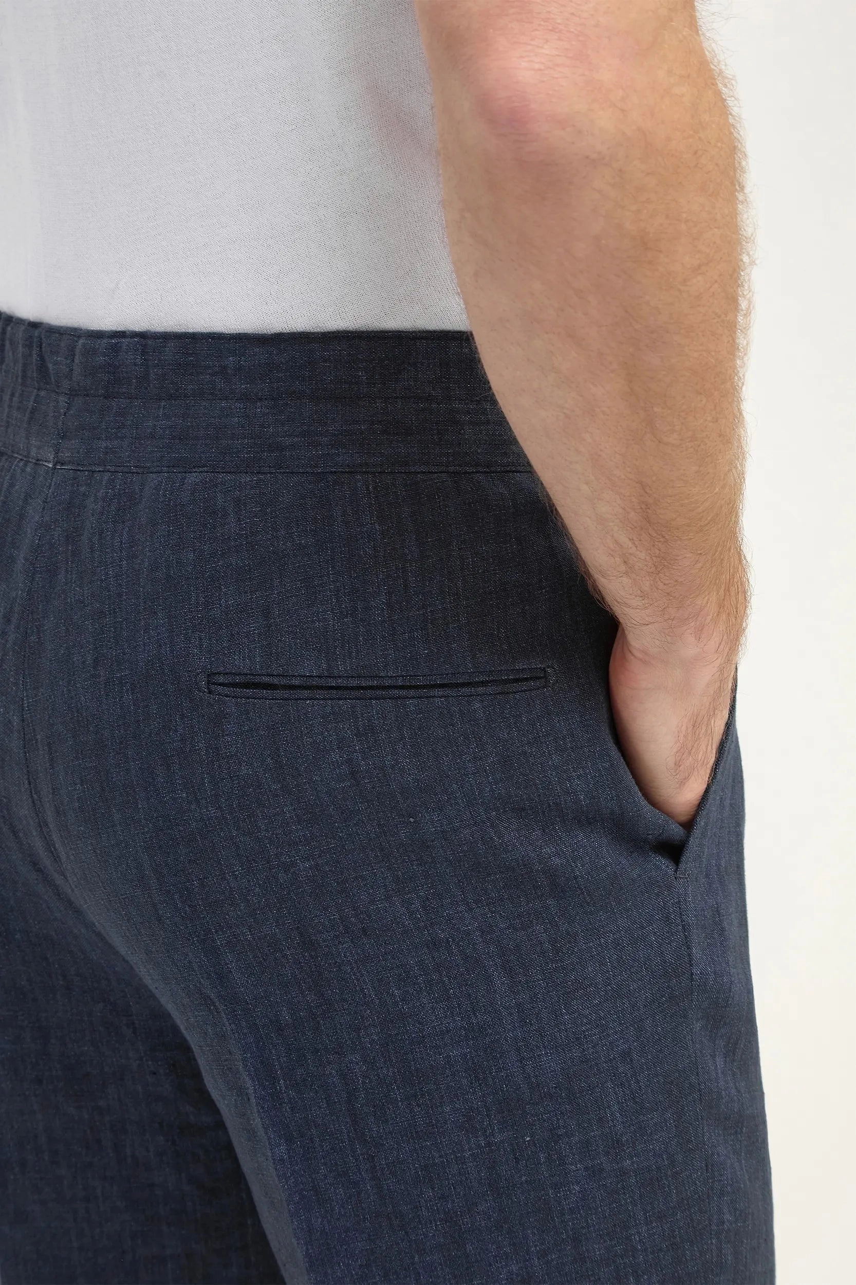 Blue linen relaxed shorts - Made in Italy budget-friendly