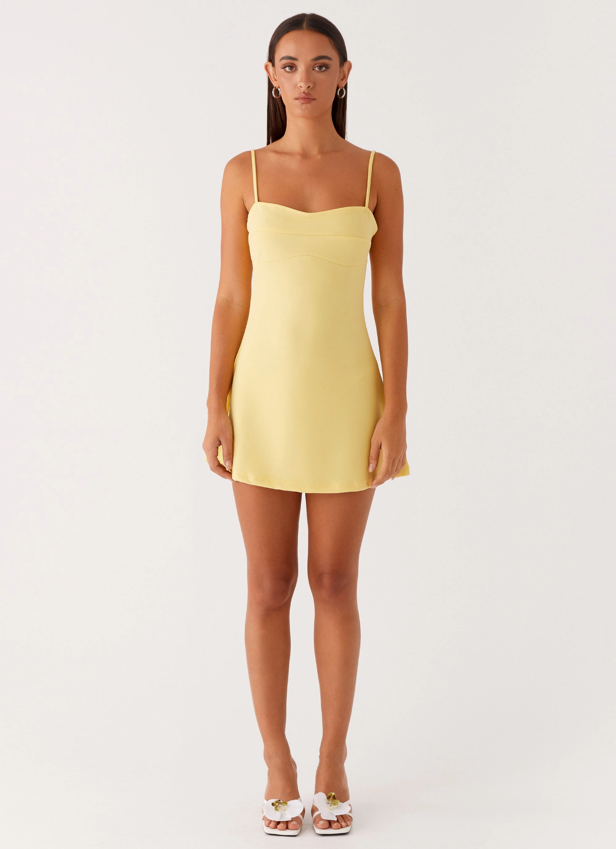 Inner lining skin friendly Cindy Mini Dress - Yellow