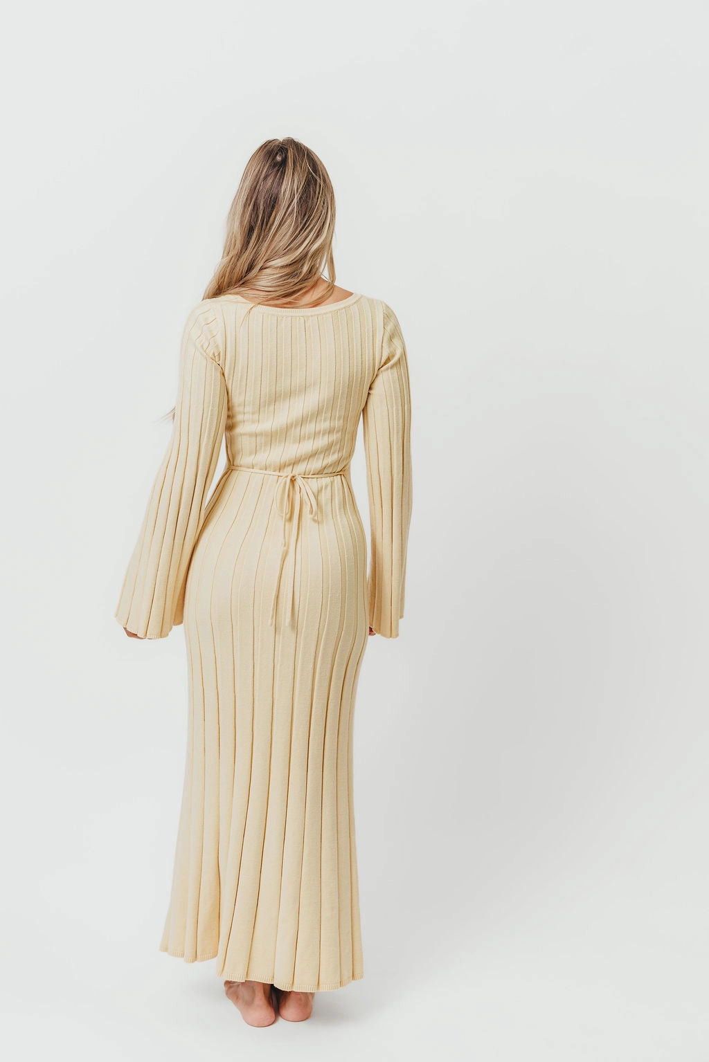 Rowan Square Neck Maxi Dress in Buttercream Moment Glow