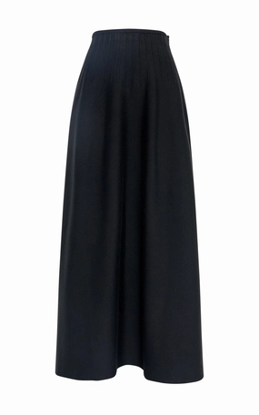 Annamaria Knit Maxi Skirt in Black Silk Relaxed Layer Quick Layer