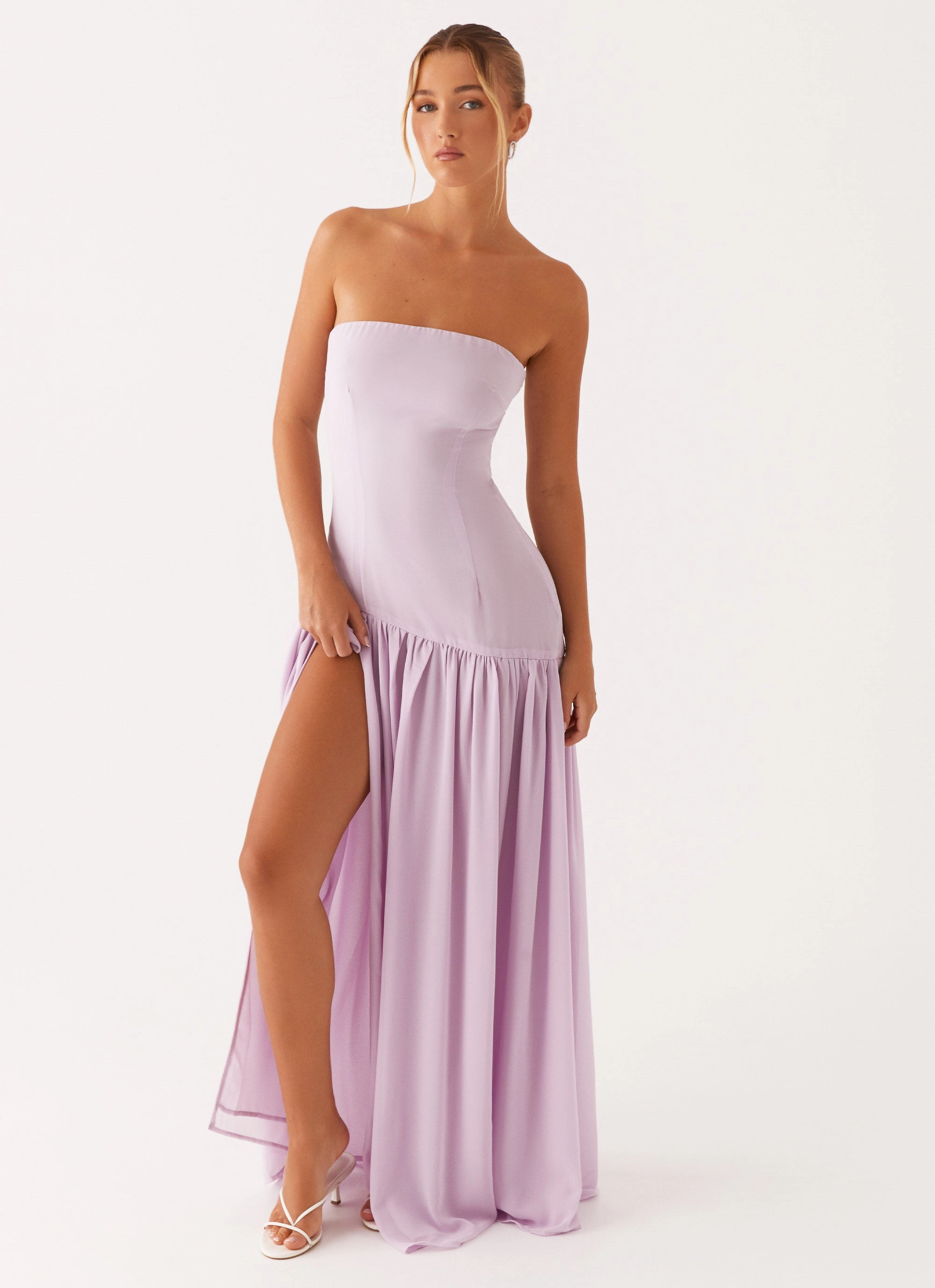 Classic Edge Eden Strapless Maxi Dress - Lilac