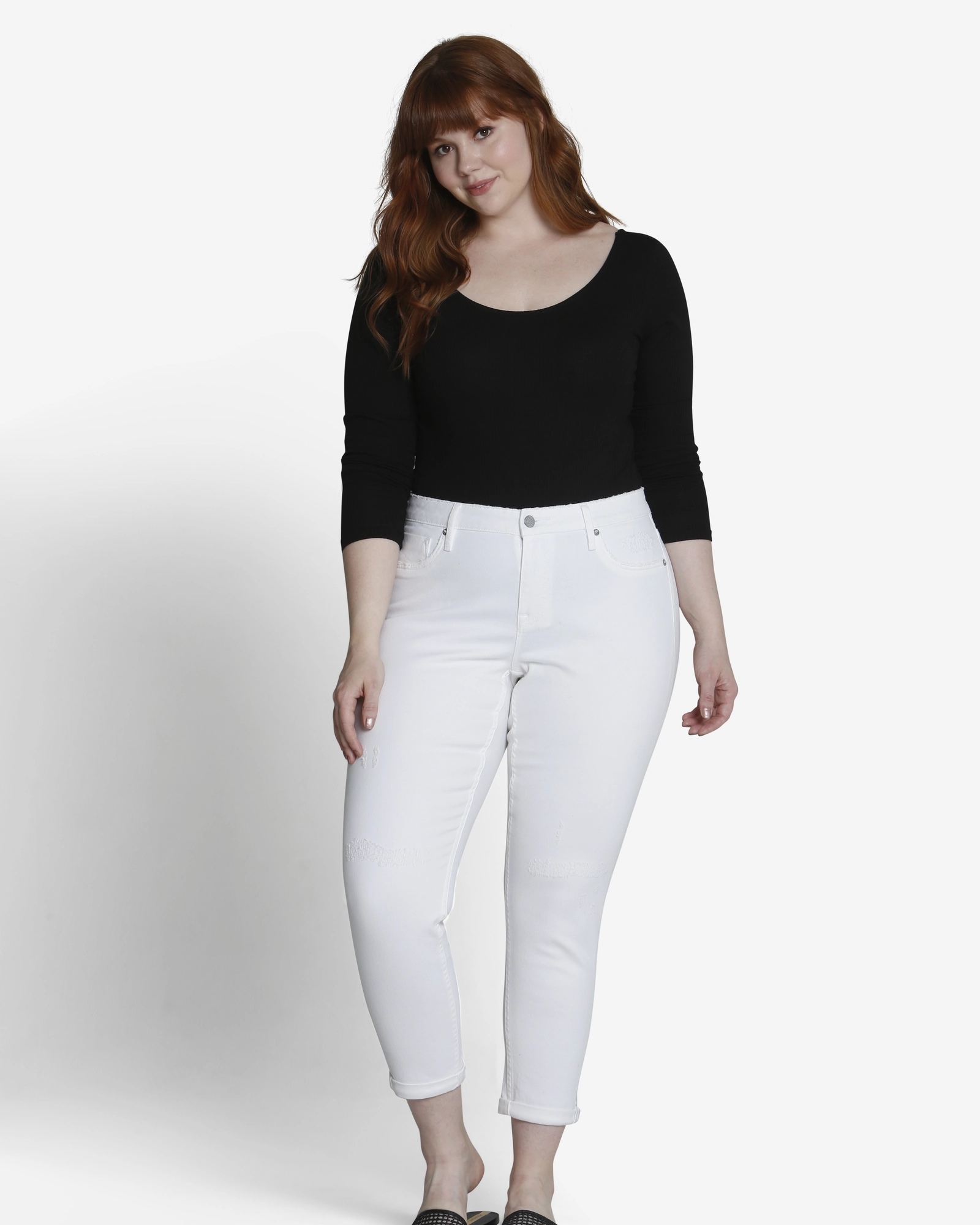 Evening Stroll Stretch Breathable Cool Outfitters Greensboro High-Rise Ankle Jean | White / White