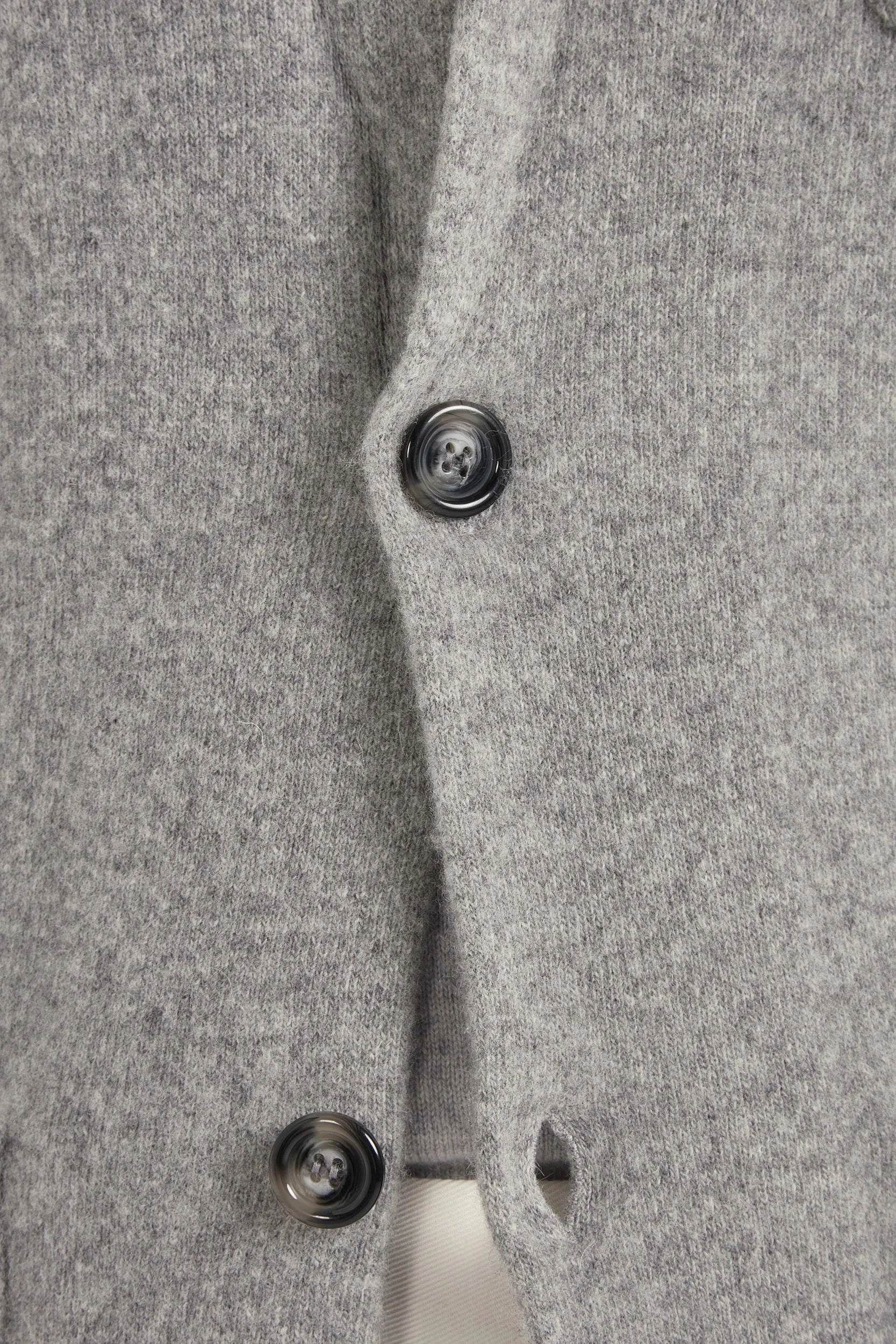 Grey knitted jacket ?C wool and cashmere ?C Made in Italy Chunky Cable Knit