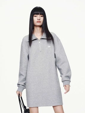 Half Zipper Jumper Dress Office Mood Chill Edge