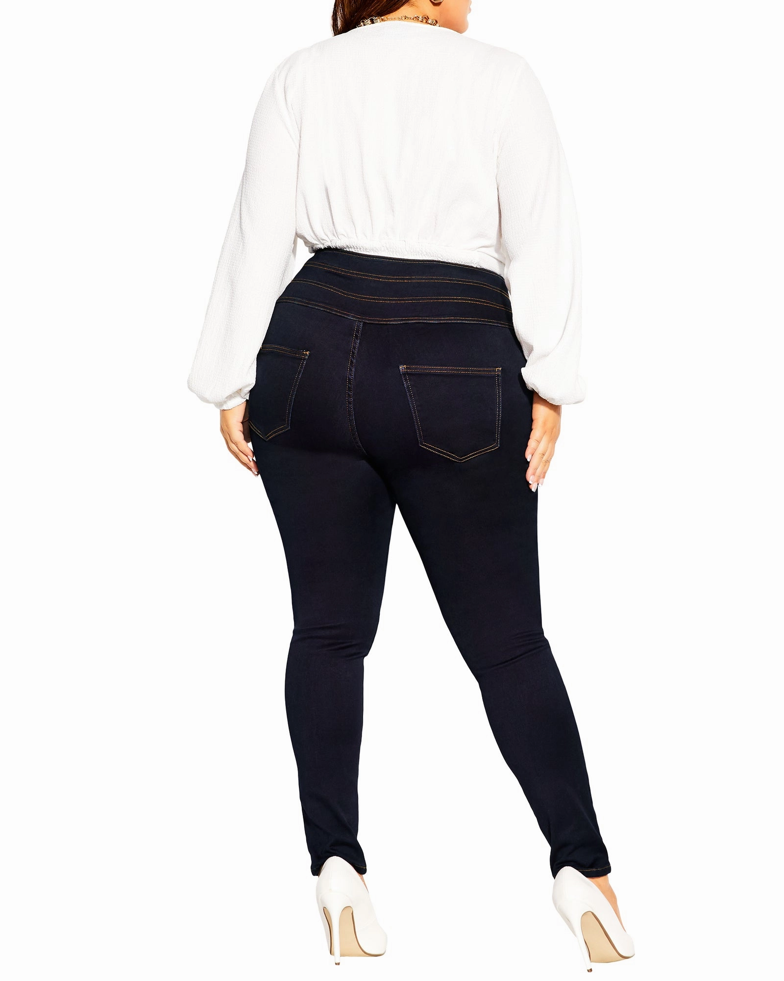 Winter Warmth Professional Wear Contemporary Waist Harley Bold SKinny Jean | Dark Wash