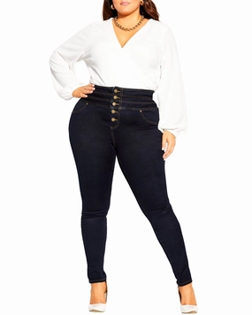 Street Fashion Trend Setter Holiday Vibes Harley Bold SKinny Jean | Dark Wash