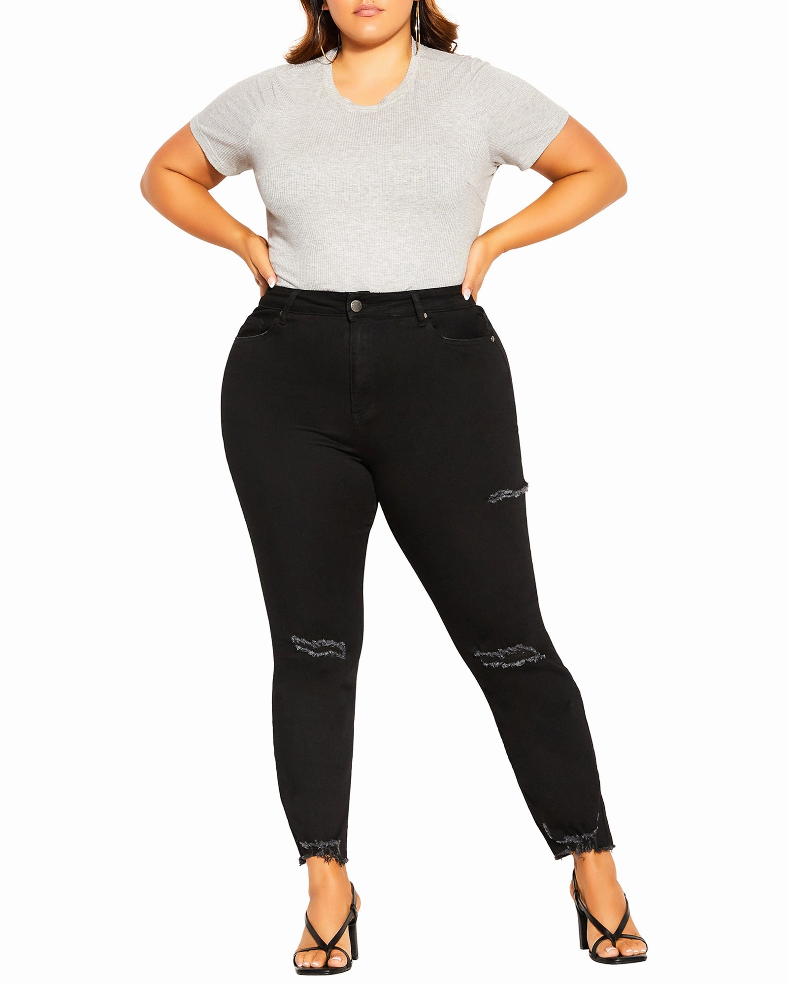 Harley Thigh Split Jean | Black Style Statement