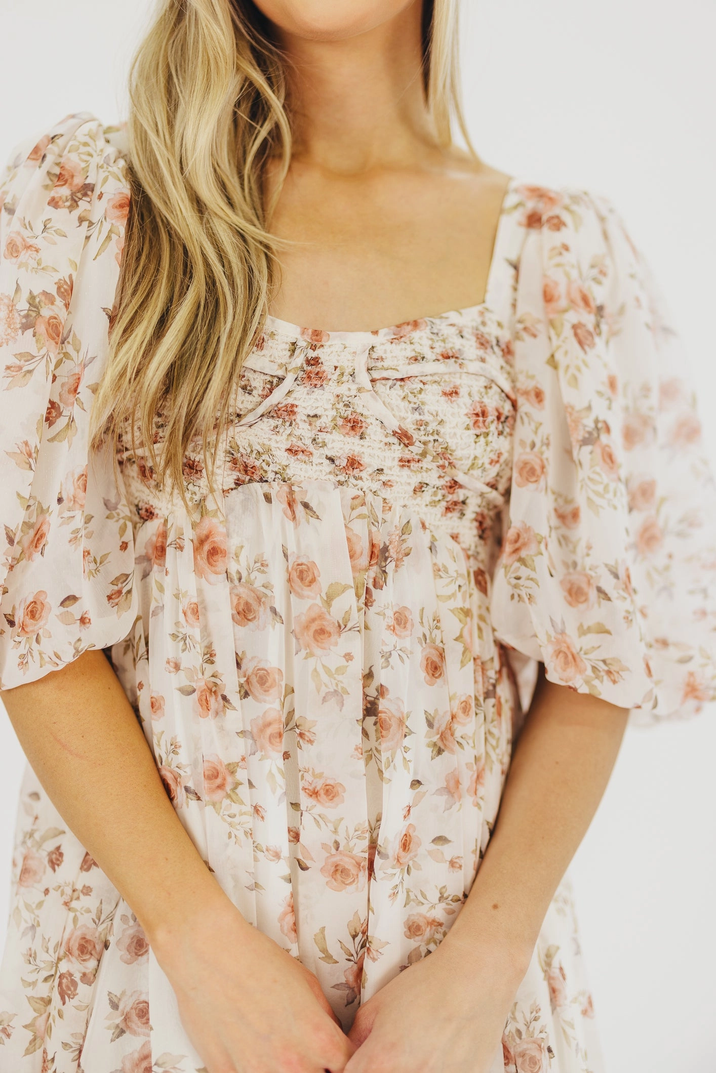 Harlow Maxi Dress in Ivory Floral - Bump Friendly & Inclusive Sizing (S-3XL) photo look