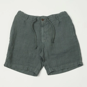 Relaxed Vibe Effortless Comfort Hartford 'Tank' Linen Shorts - Eucalyptus