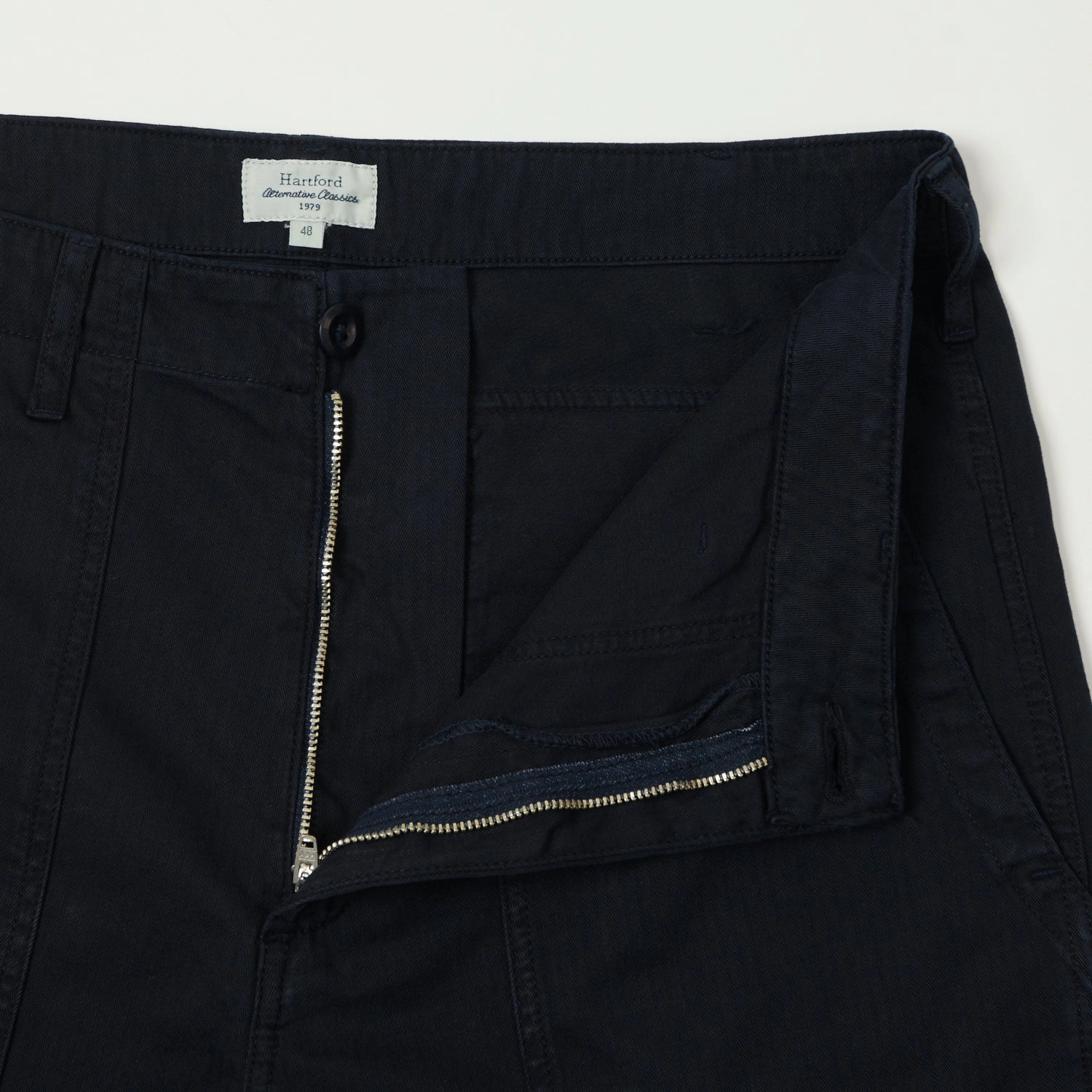 Multi Panel Construction Hartford Herringbone Fatigue Short - Navy