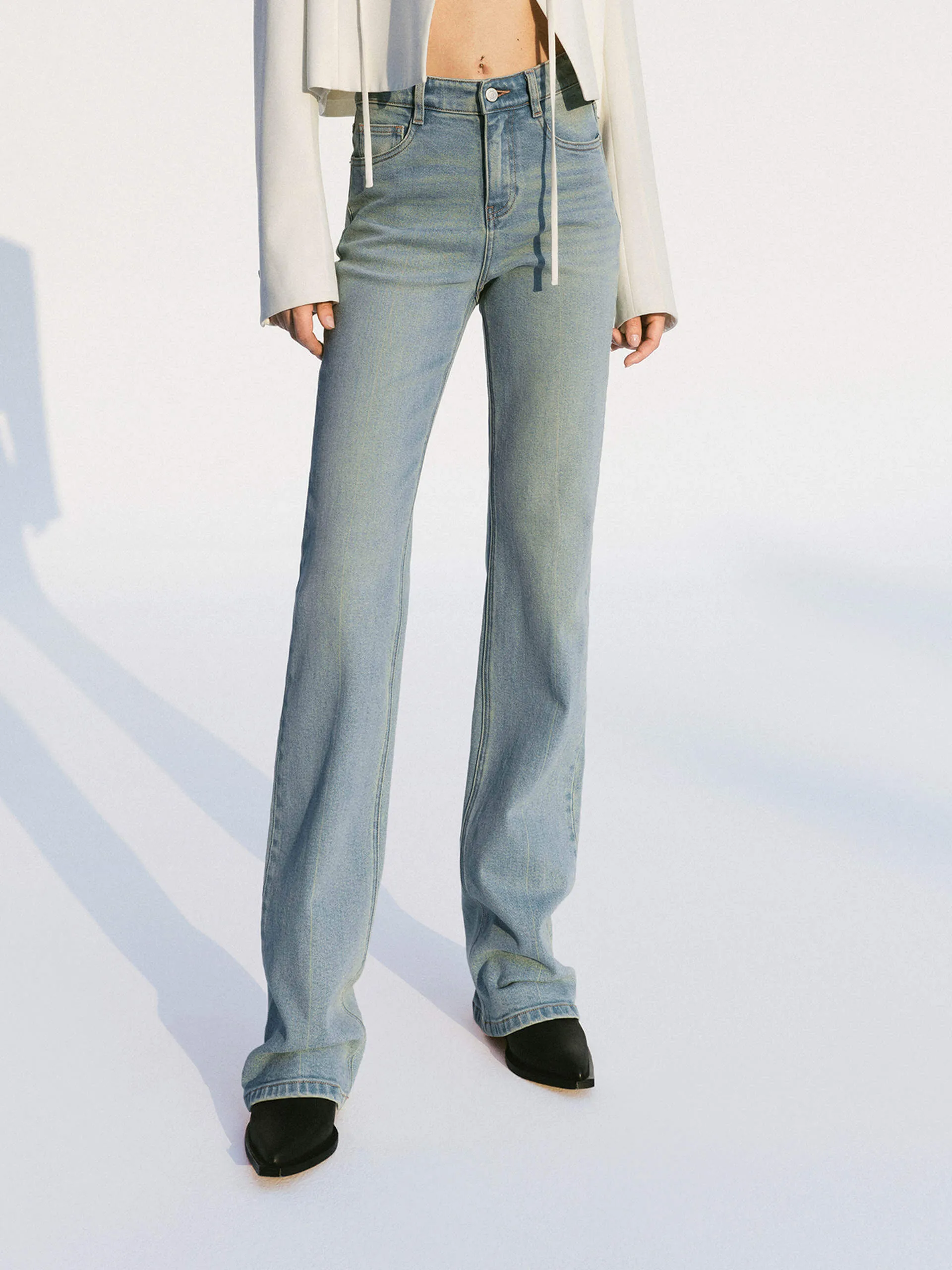 Textured Loose Luxury Eco Friendly Night Out Heart Print Straight Jeans