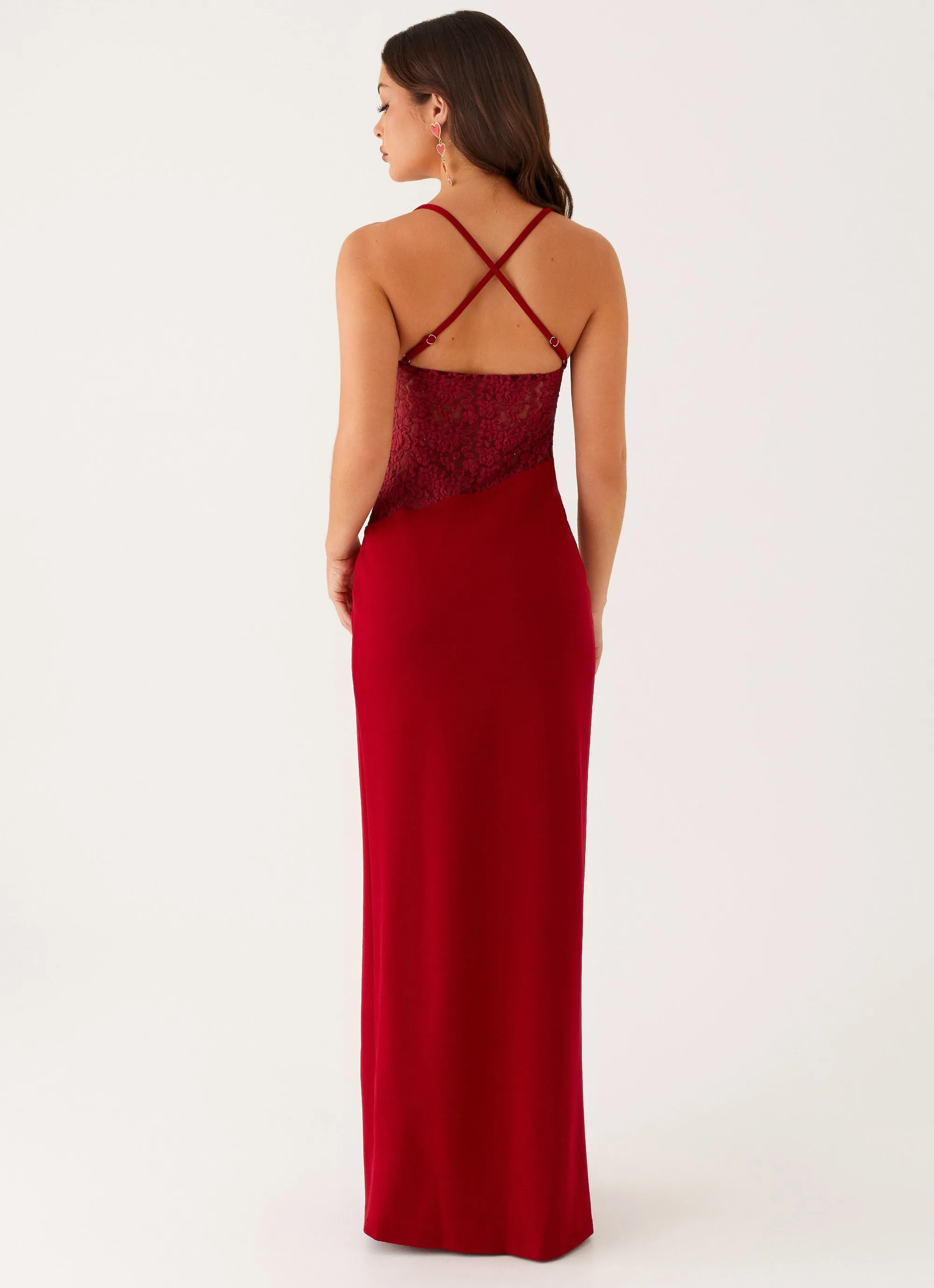 MoistureWickingTechnology Tailored Mood Heartbreaker Maxi Dress - Deep Red