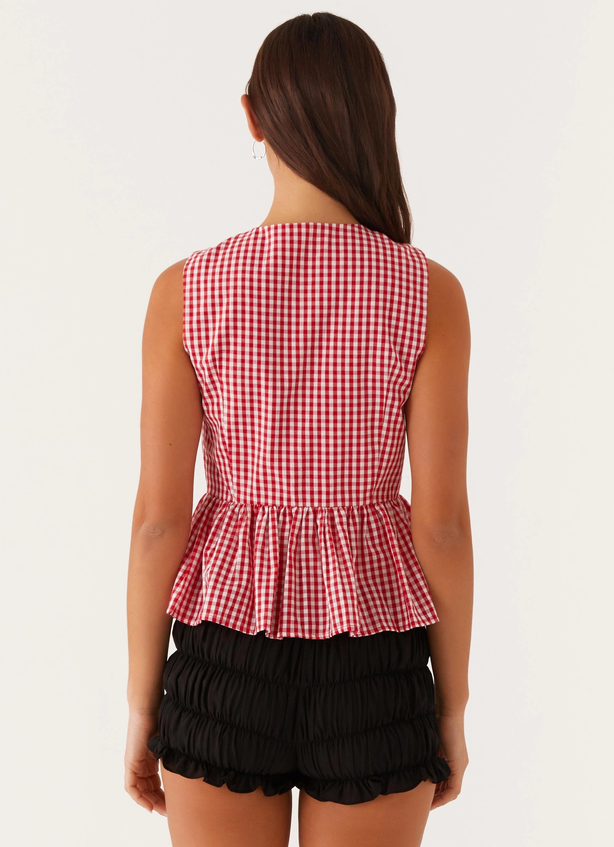 Cyrene Tie Top - Red Gingham site