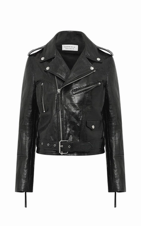 Anton Biker Jacket in Black Lizard Anytime Outer Fit Mesh Lining