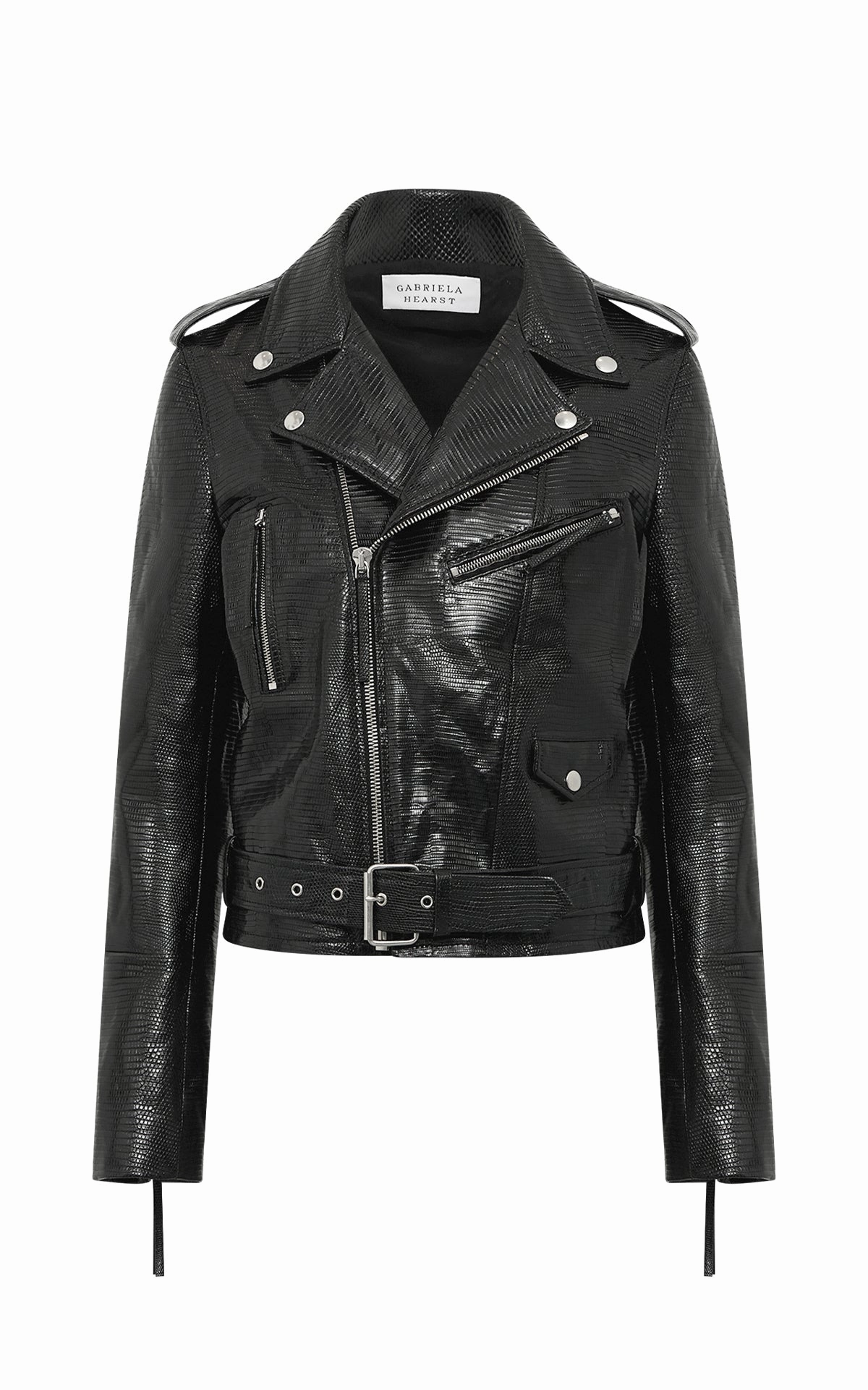 Anton Biker Jacket in Black Lizard Anytime Outer Fit Mesh Lining