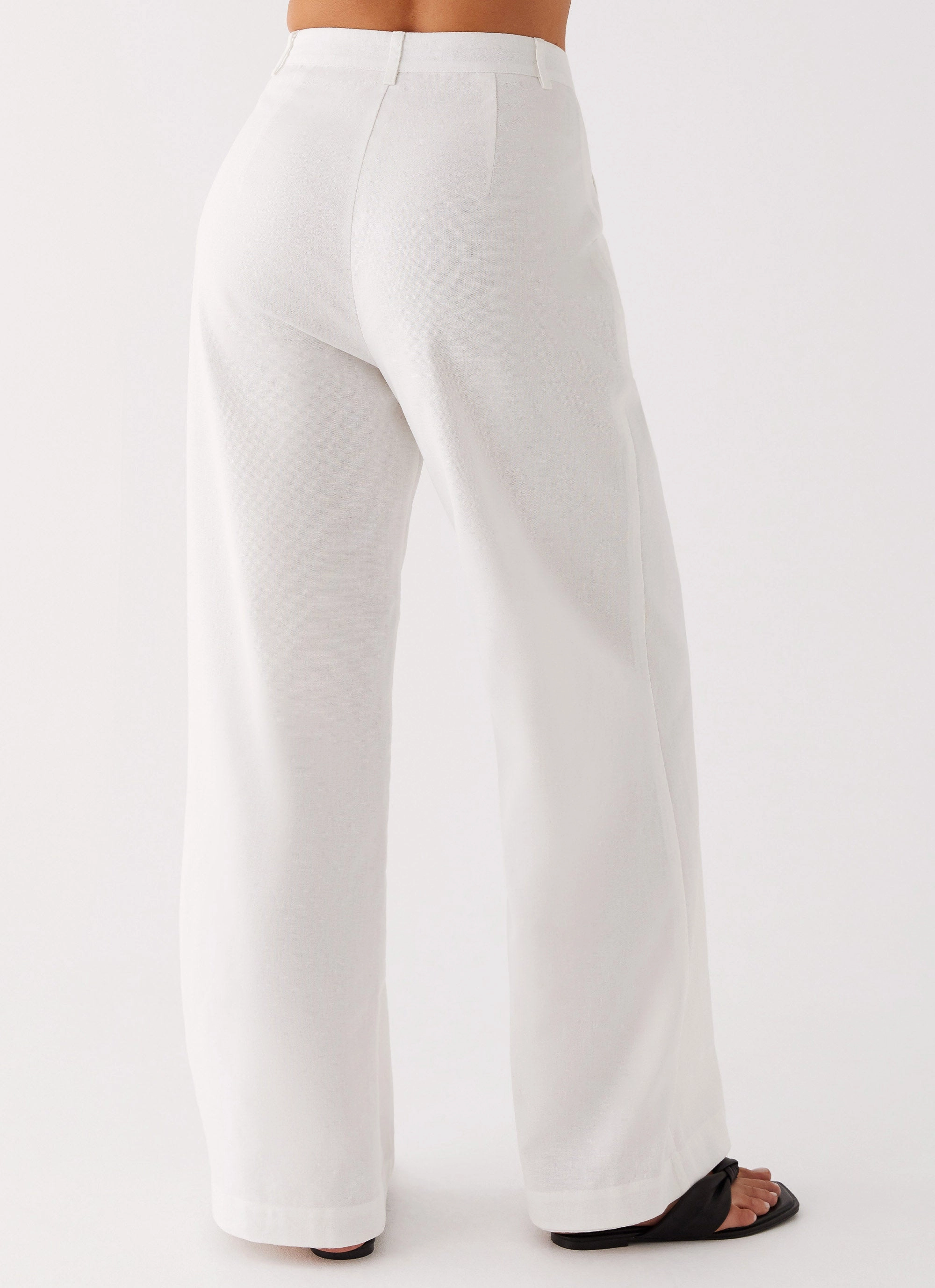 Heatwave Linen Wide Leg Pants - White Soft Stretch Street Utility
