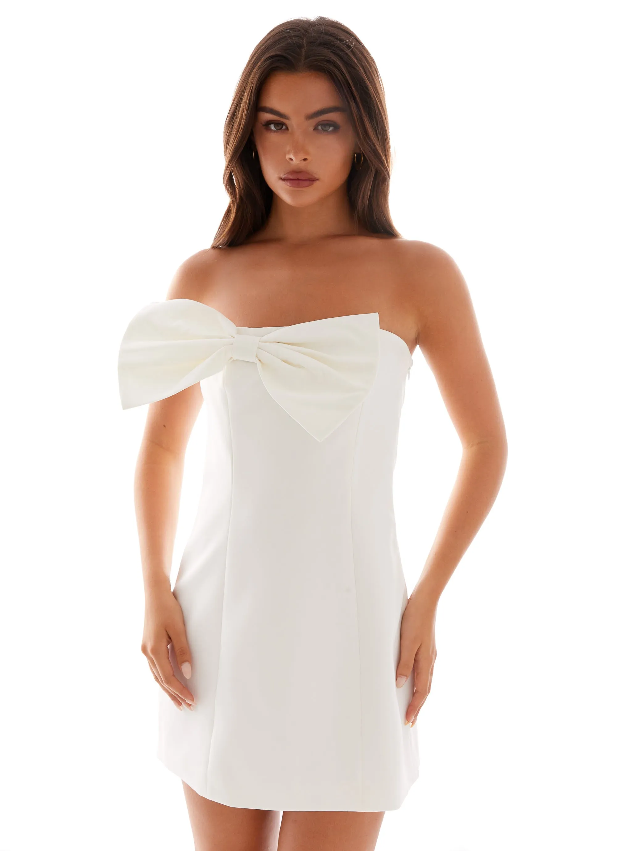 Riva Mini Dress - White Sharp Edge Villa Light